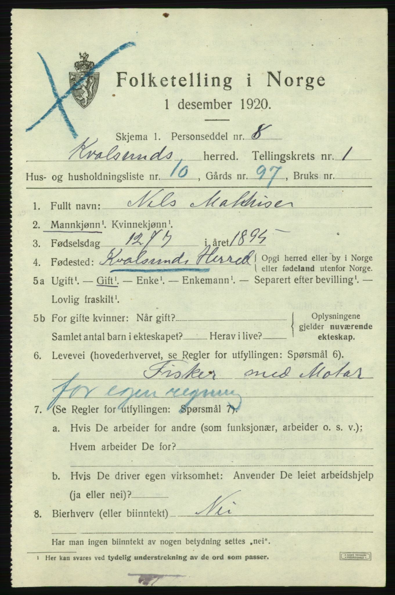 SATØ, 1920 census for , 1920, p. 604