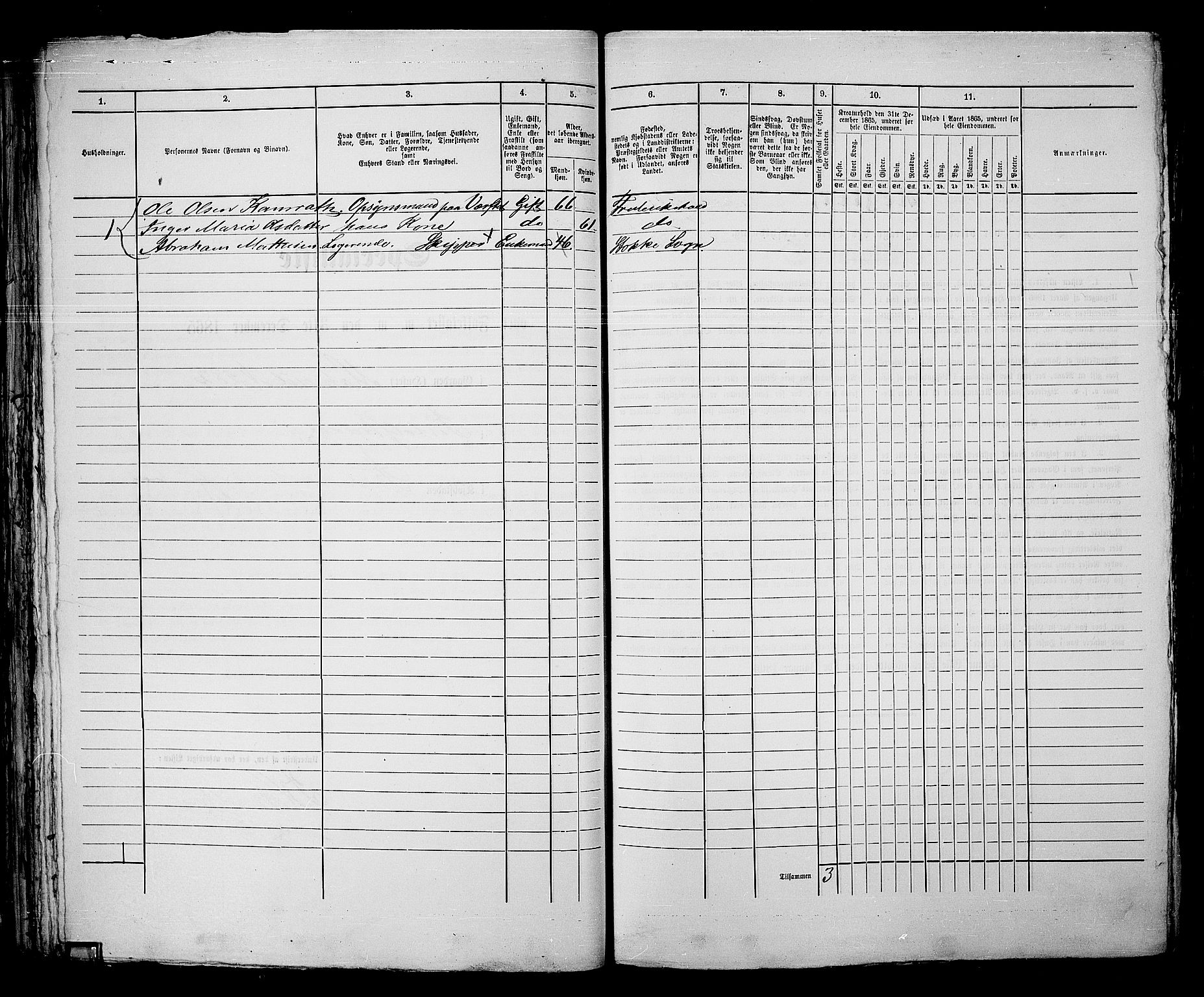 RA, 1865 census for Fredrikshald, 1865, p. 90