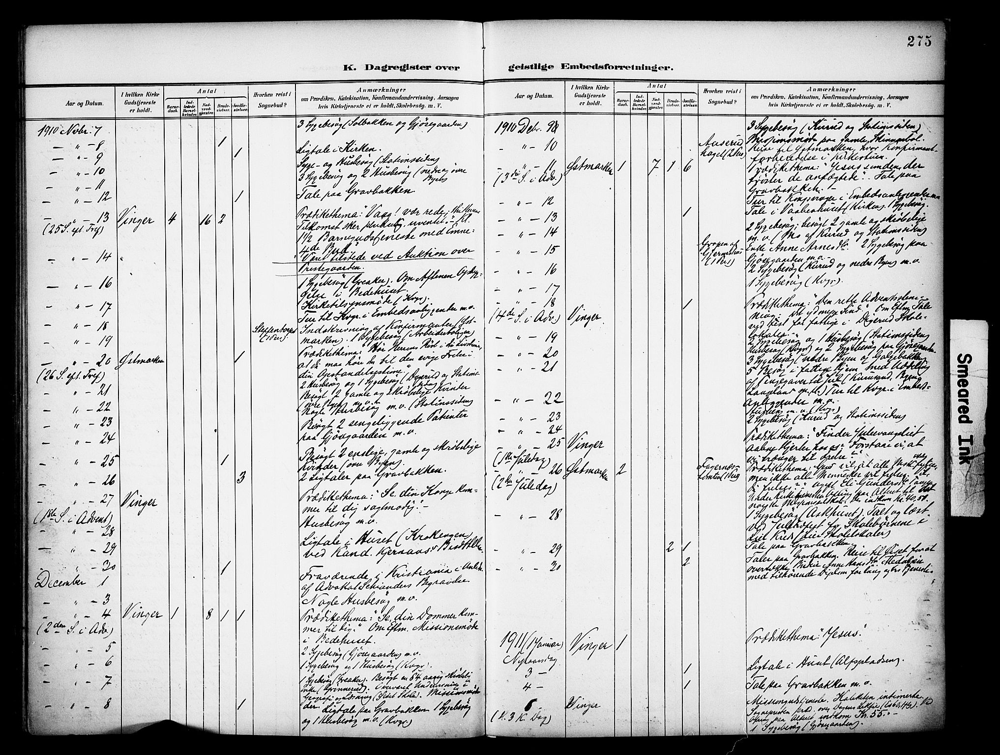 Vinger prestekontor, AV/SAH-PREST-024/H/Ha/Haa/L0016: Parish register (official) no. 16, 1898-1920, p. 275