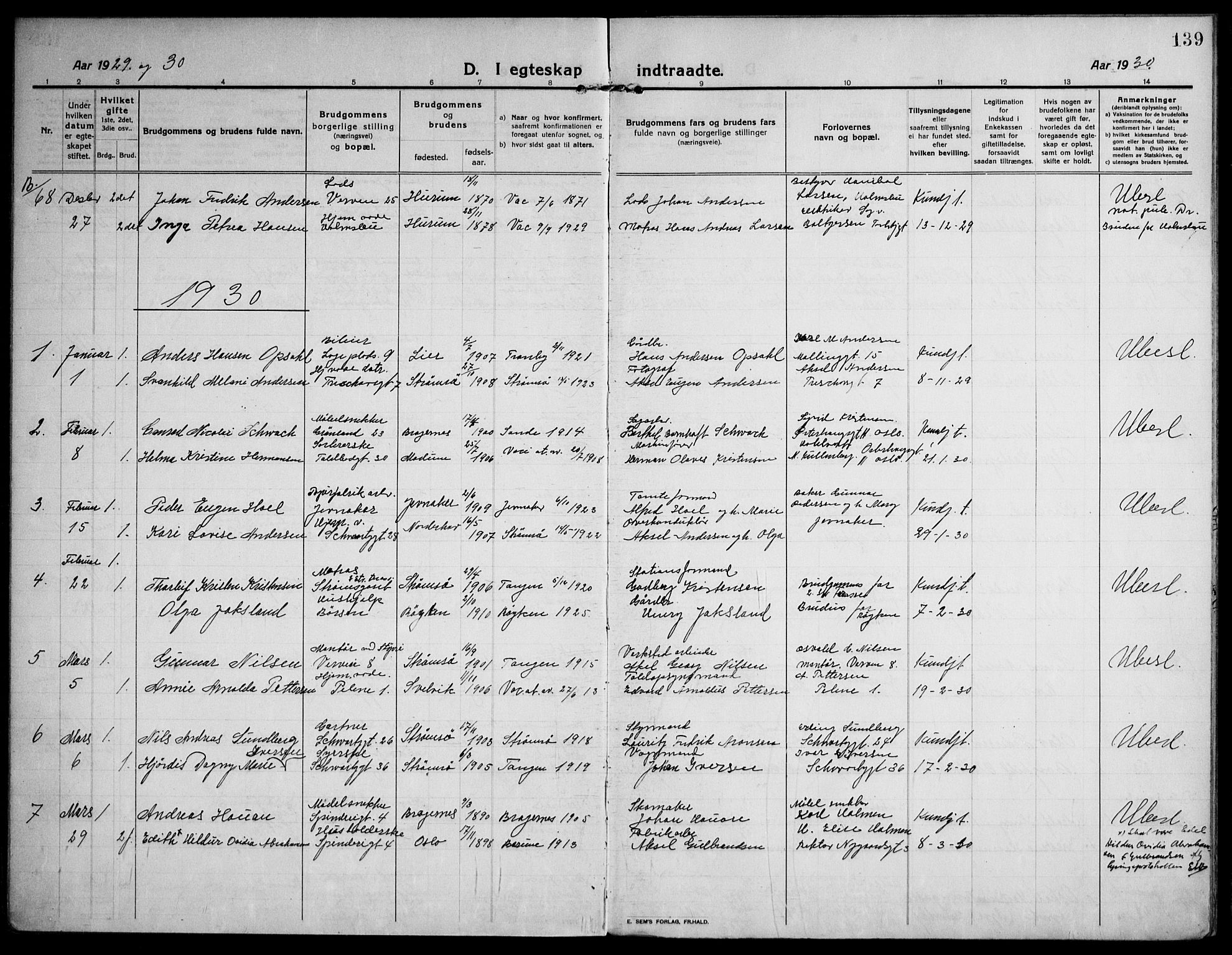 Strømsø kirkebøker, AV/SAKO-A-246/F/Fa/L0027: Parish register (official) no. I 28, 1912-1931, p. 139