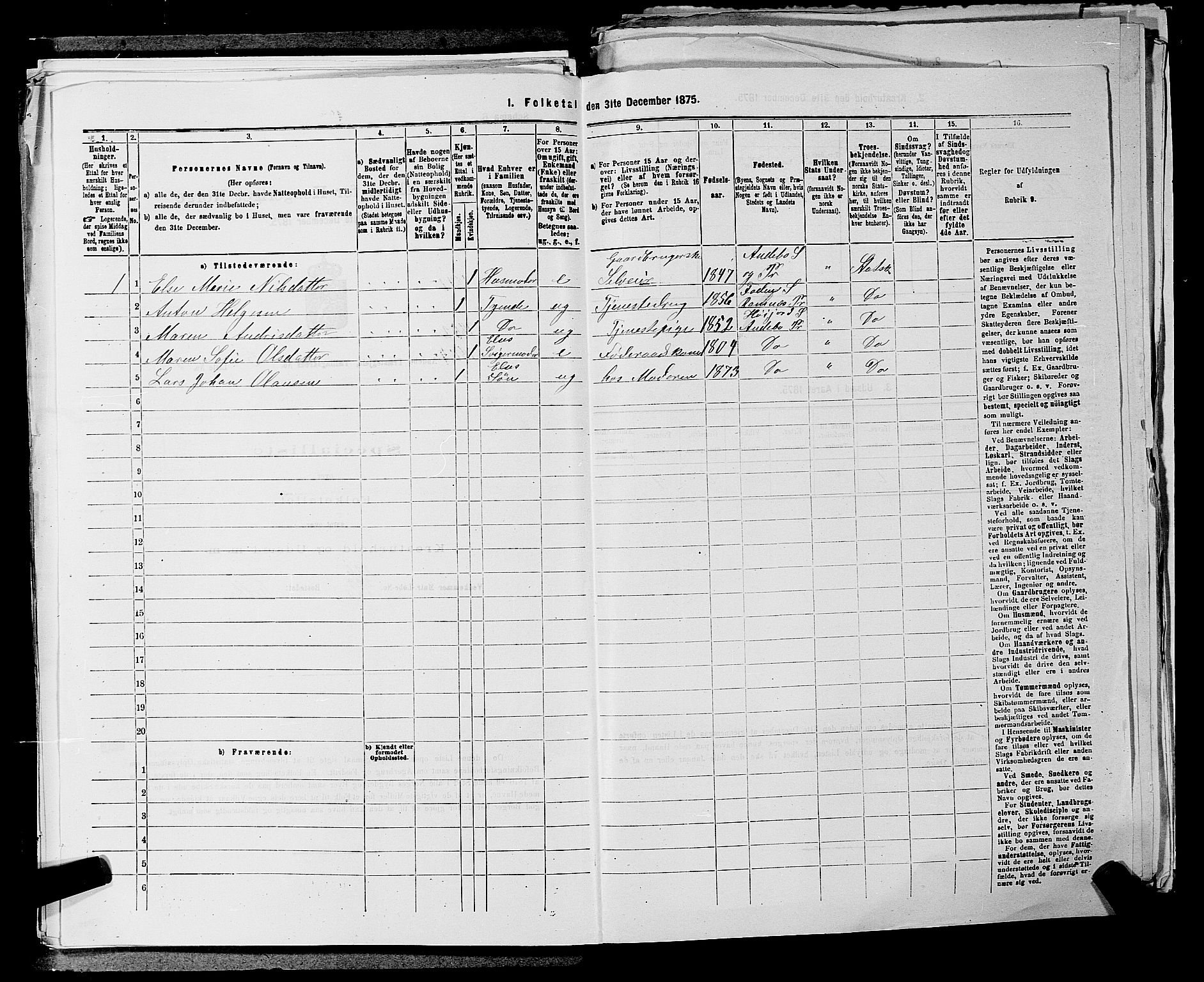 SAKO, 1875 census for 0719P Andebu, 1875, p. 405