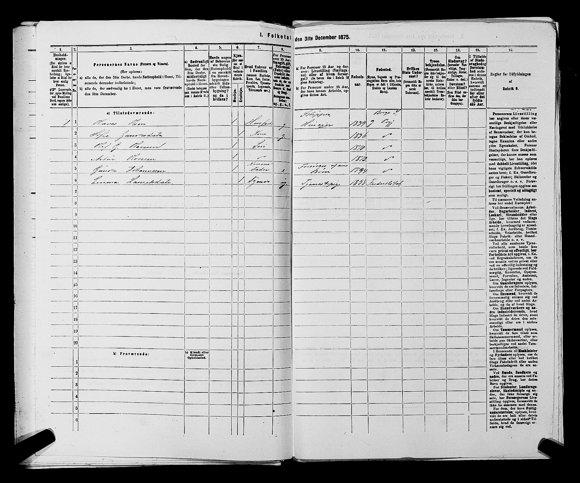 RA, 1875 census for 0113P Borge, 1875, p. 777