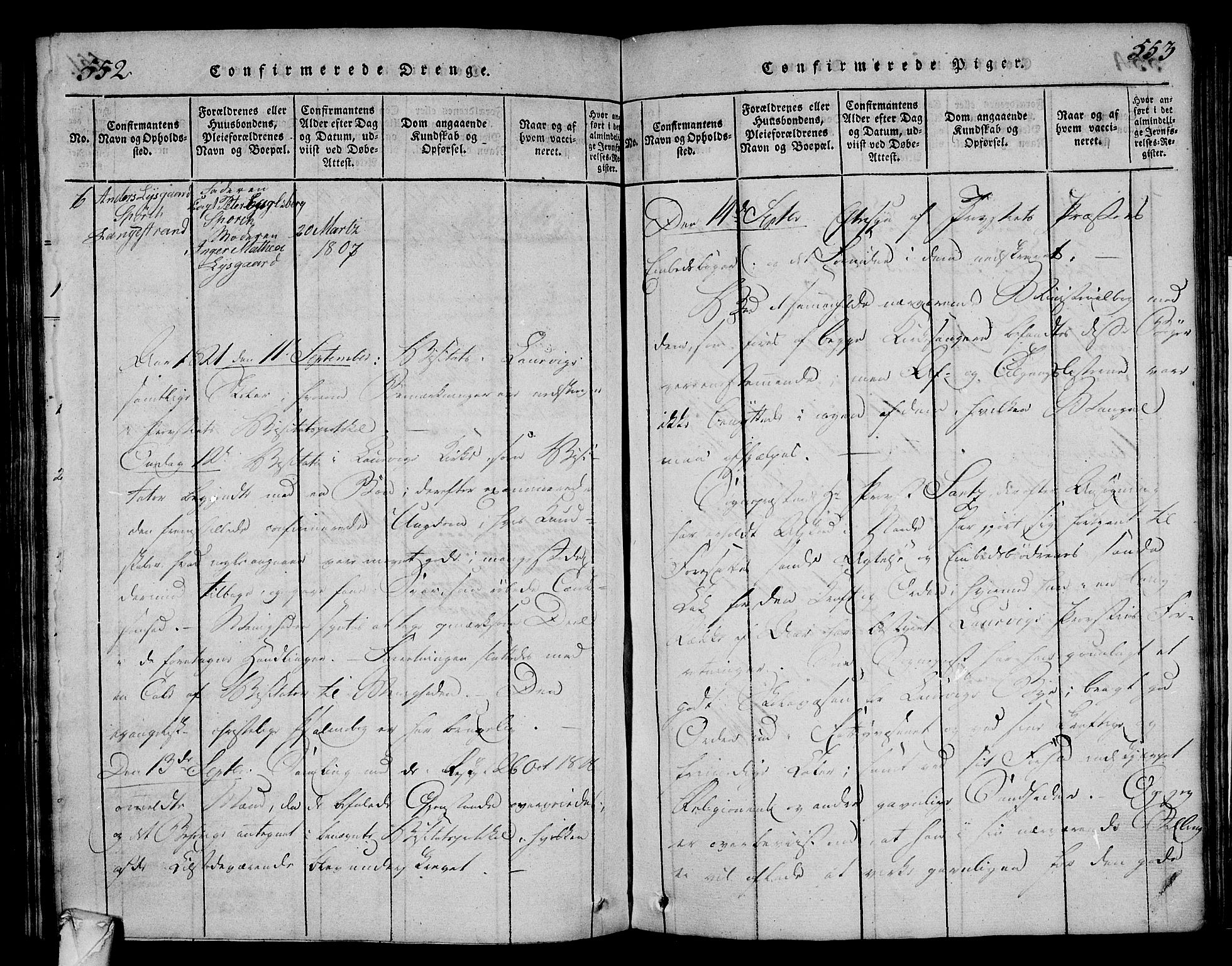 Larvik kirkebøker, SAKO/A-352/F/Fa/L0001: Parish register (official) no. I 1, 1814-1825, p. 552-553