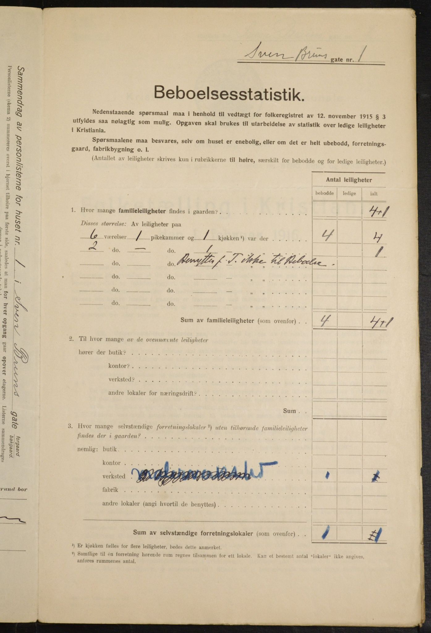 OBA, Municipal Census 1916 for Kristiania, 1916, p. 107700