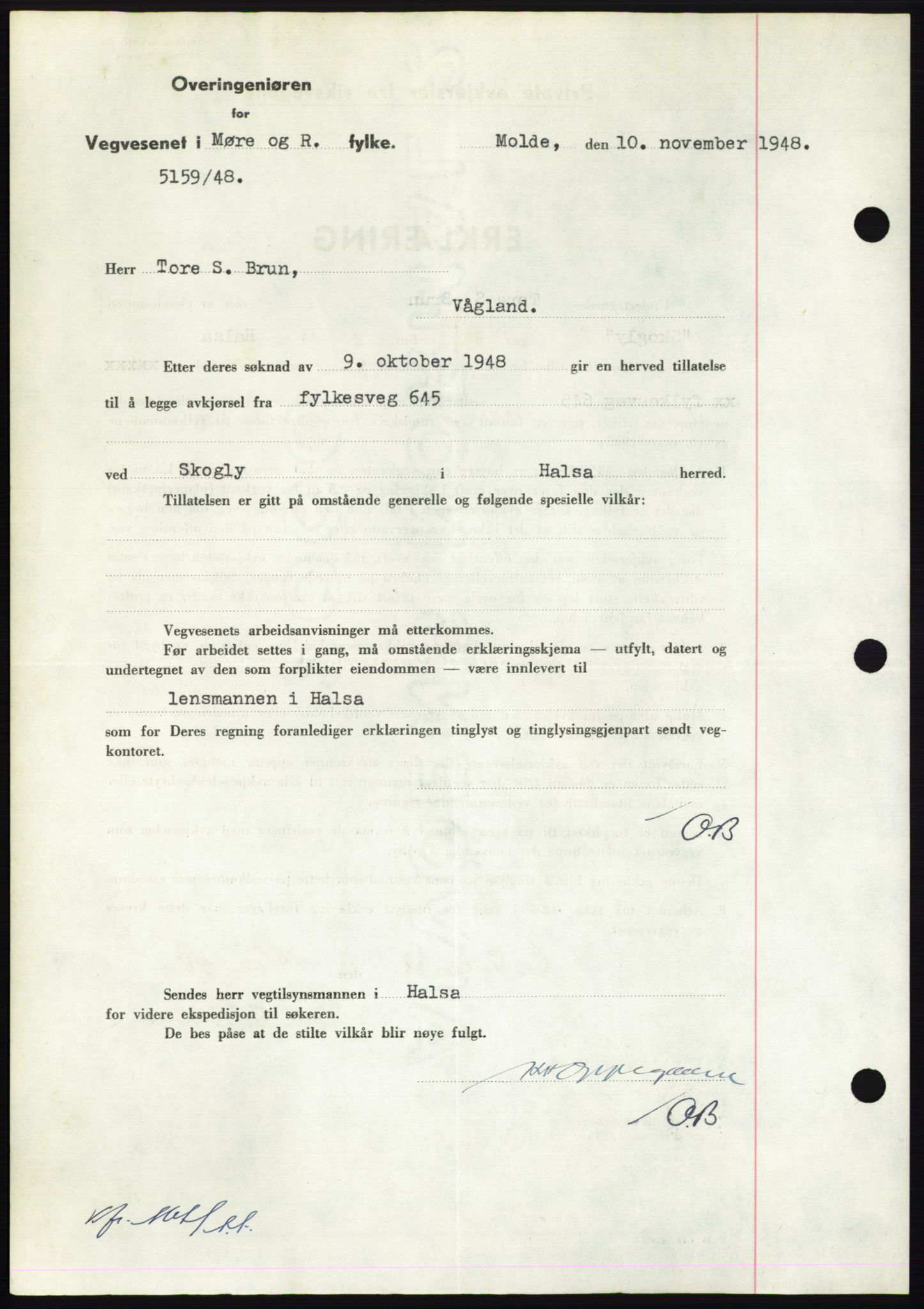 Nordmøre sorenskriveri, AV/SAT-A-4132/1/2/2Ca: Mortgage book no. B100, 1948-1949, Diary no: : 3542/1948