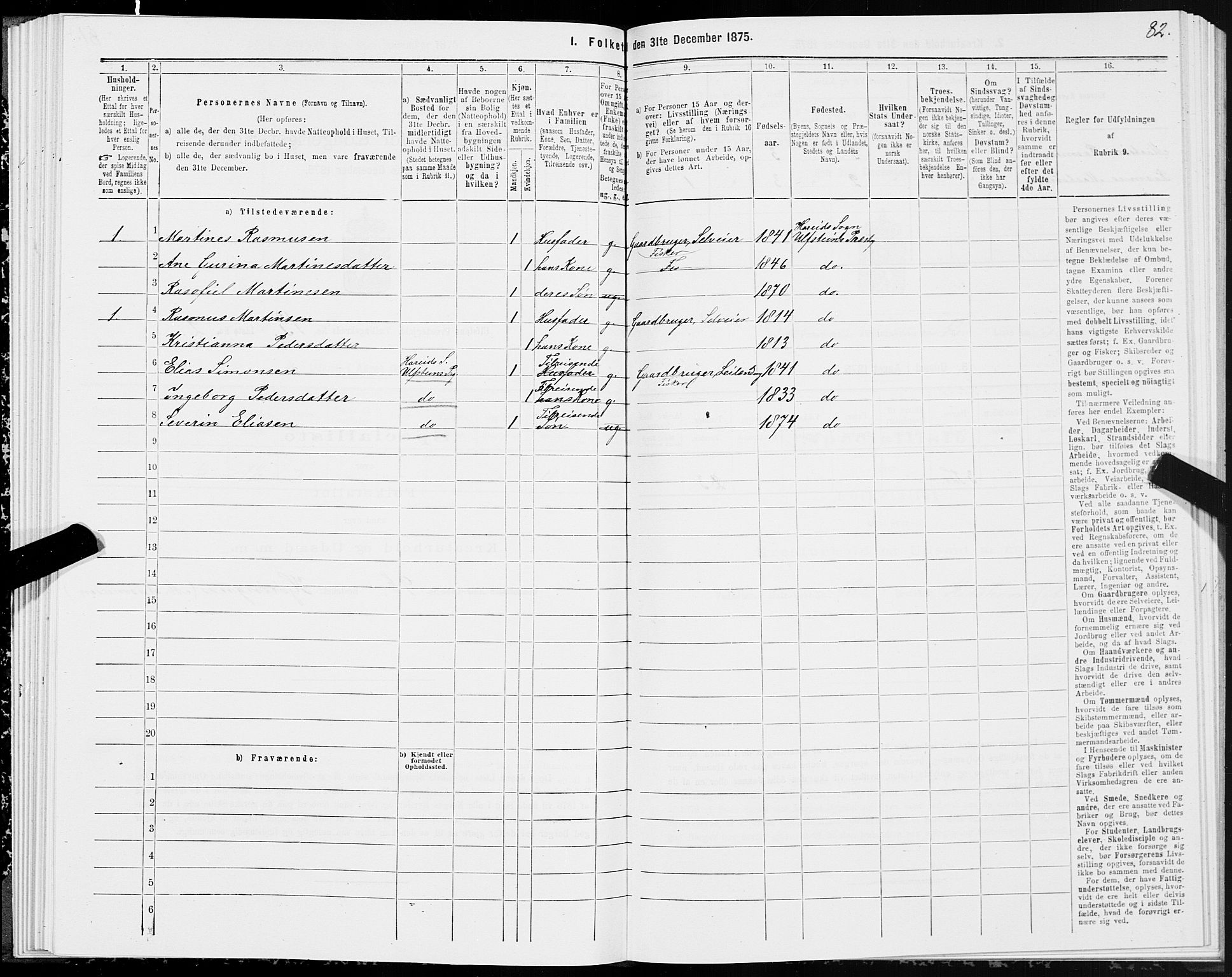 SAT, 1875 census for 1516P Ulstein, 1875, p. 5082