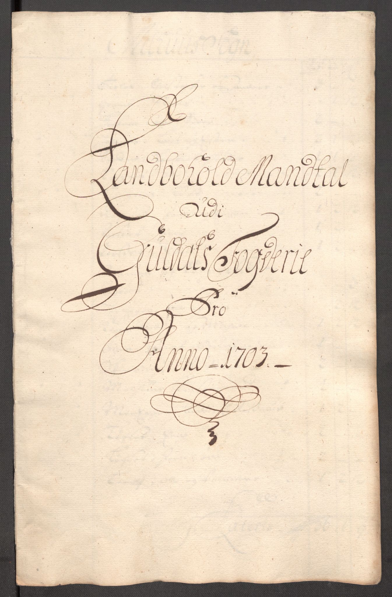 Rentekammeret inntil 1814, Reviderte regnskaper, Fogderegnskap, RA/EA-4092/R60/L3953: Fogderegnskap Orkdal og Gauldal, 1703, p. 333