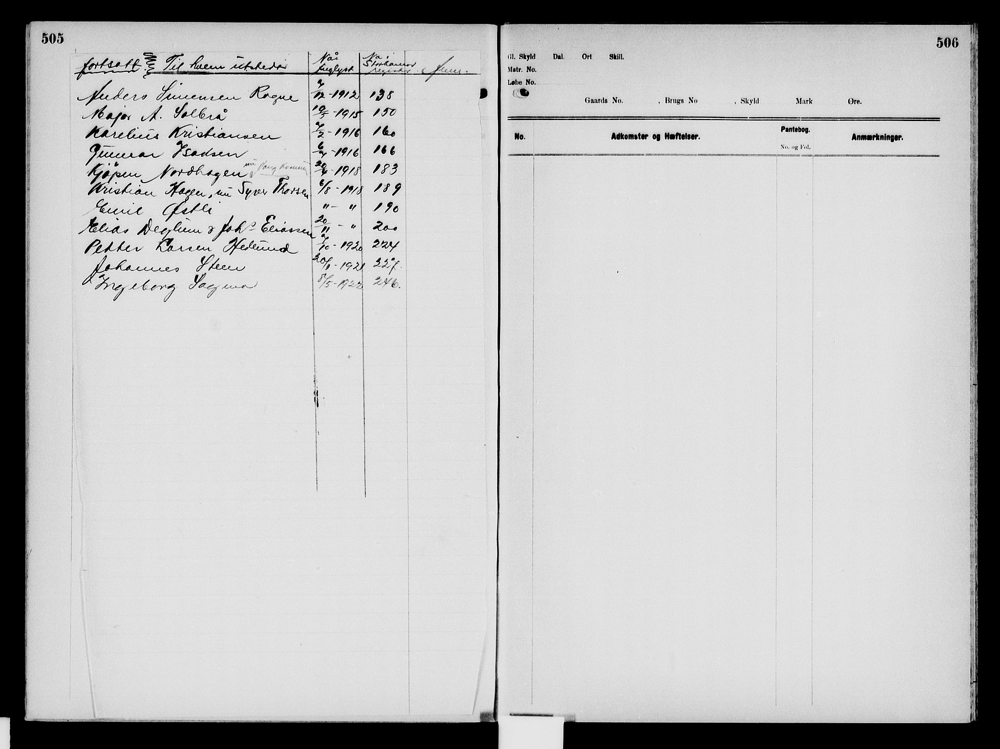 Nord-Hedmark sorenskriveri, SAH/TING-012/H/Ha/Had/Hade/L0008: Mortgage register no. 4.8, 1923-1940, p. 505-506