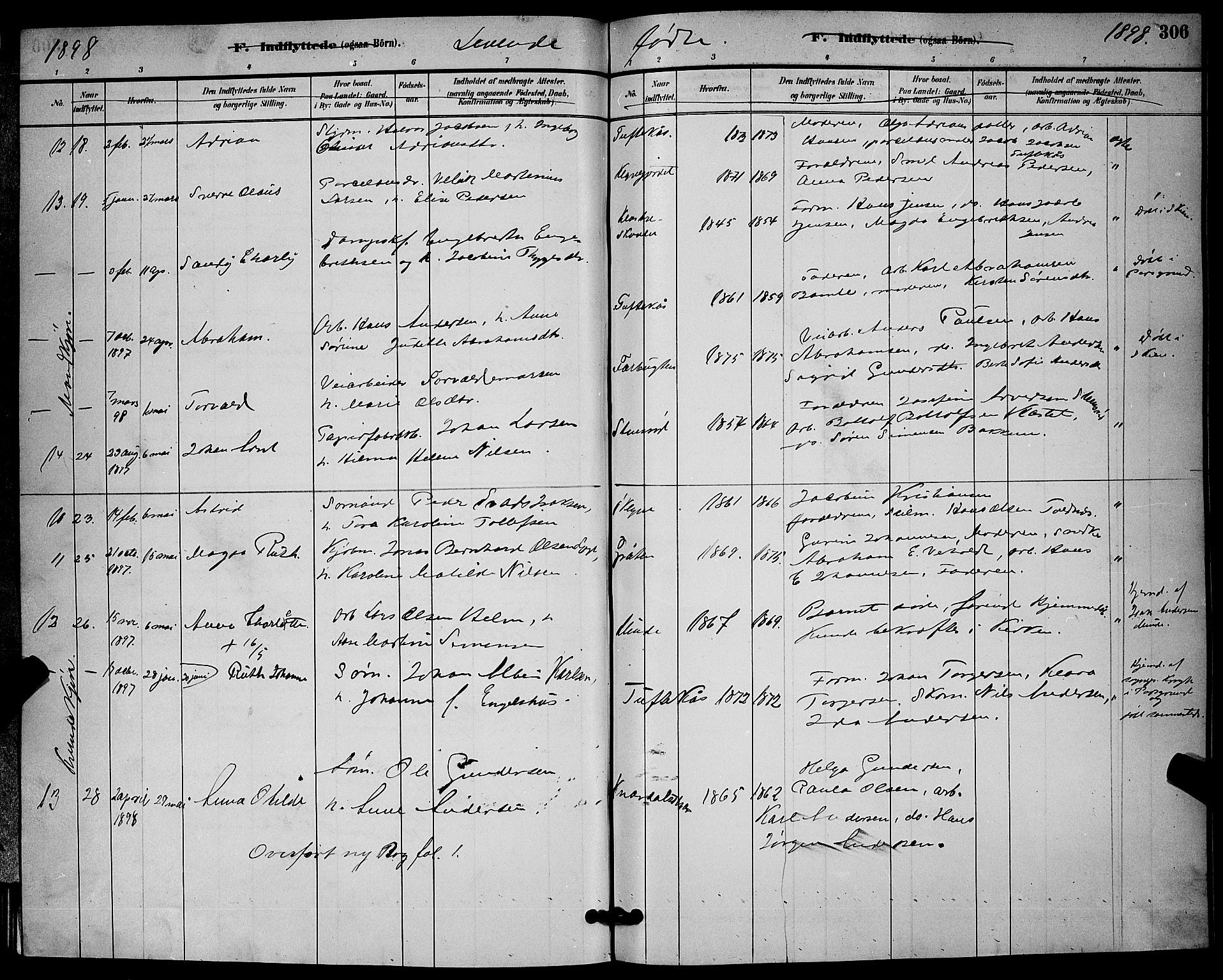 Solum kirkebøker, AV/SAKO-A-306/G/Ga/L0007: Parish register (copy) no. I 7, 1884-1898, p. 306