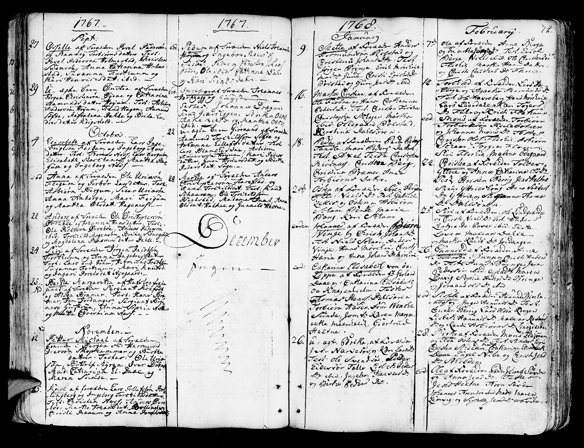 Luster sokneprestembete, SAB/A-81101/H/Haa/Haaa/L0001: Parish register (official) no. A 1, 1731-1803, p. 74