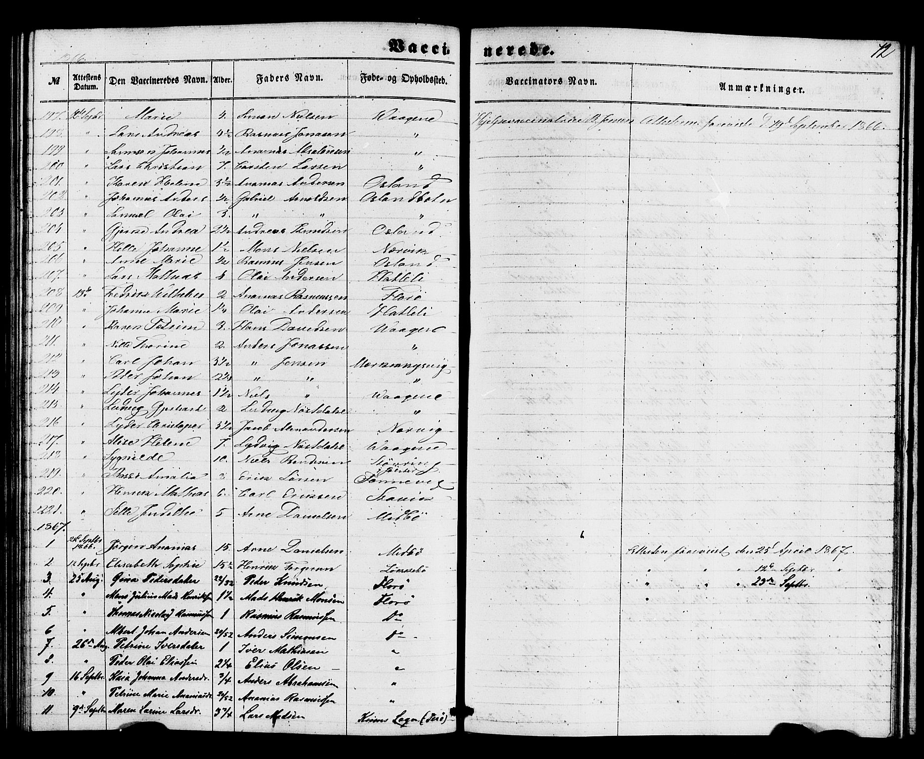 Kinn sokneprestembete, AV/SAB-A-80801/H/Haa/Haaa/L0017: Parish register (official) no. A 17, 1858-1867, p. 72