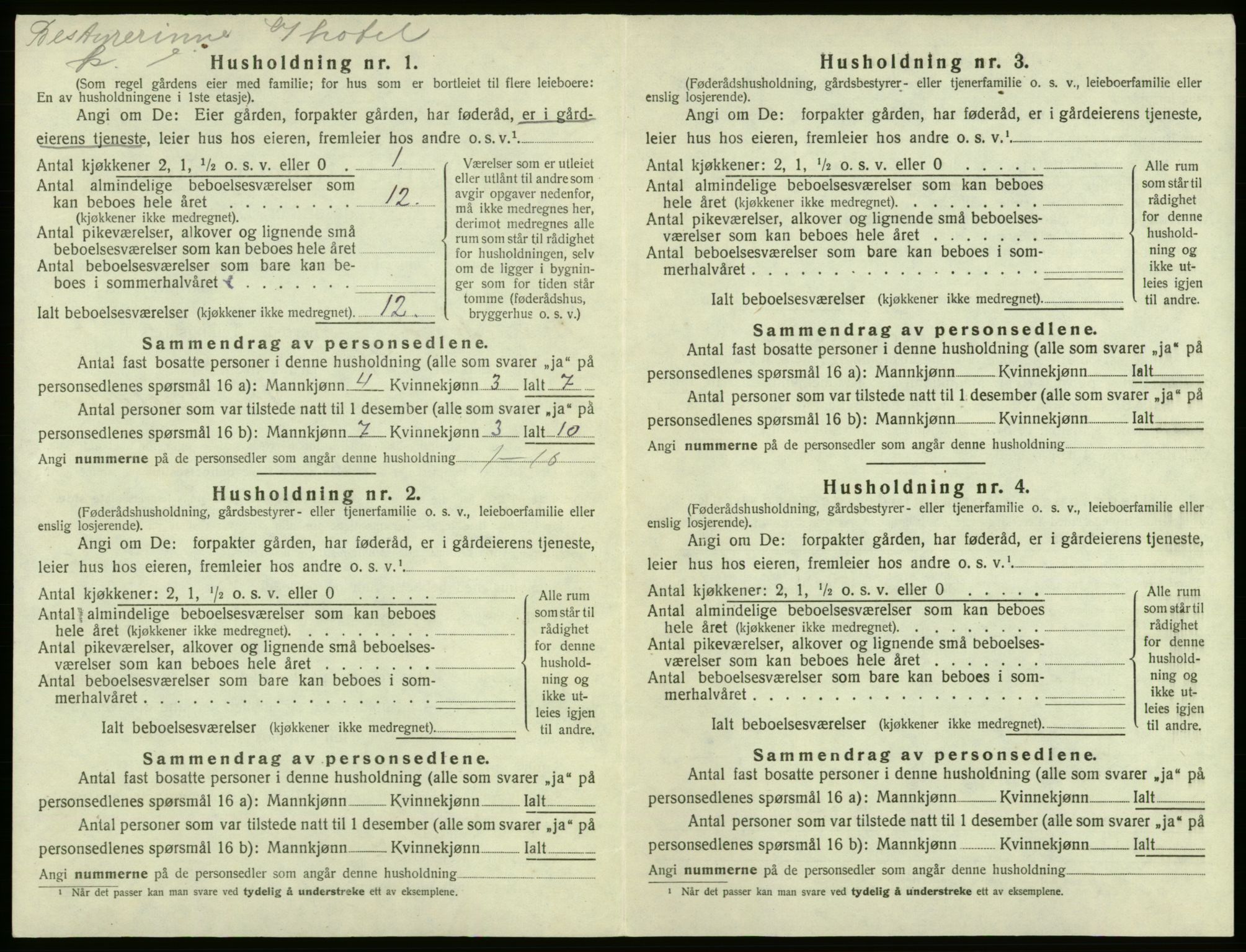 SAB, 1920 census for Kvam, 1920, p. 1313