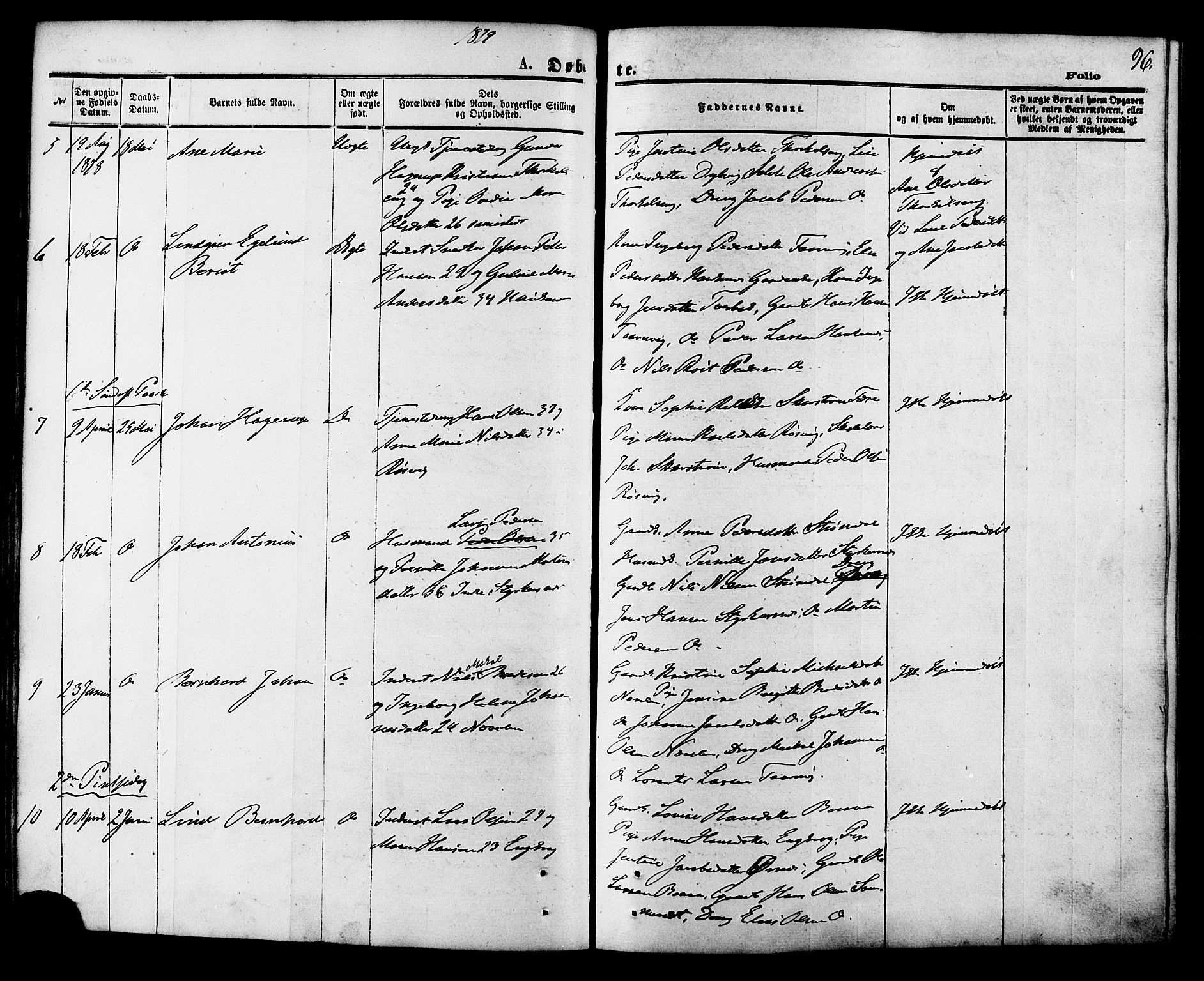 Ministerialprotokoller, klokkerbøker og fødselsregistre - Nordland, SAT/A-1459/853/L0771: Parish register (official) no. 853A10, 1870-1881, p. 96