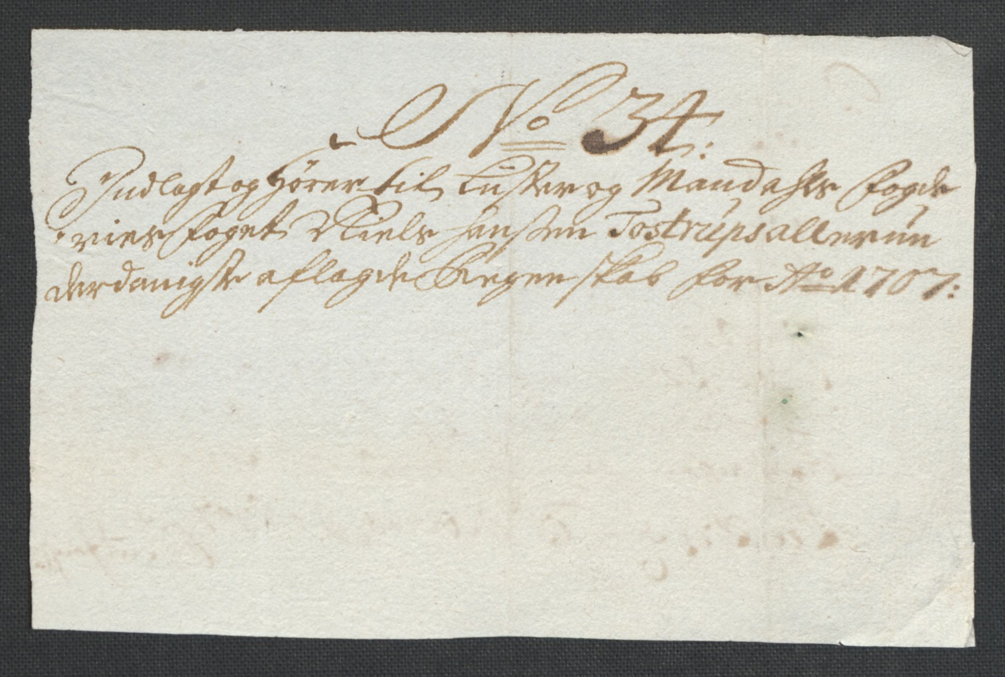 Rentekammeret inntil 1814, Reviderte regnskaper, Fogderegnskap, AV/RA-EA-4092/R43/L2551: Fogderegnskap Lista og Mandal, 1705-1709, p. 554