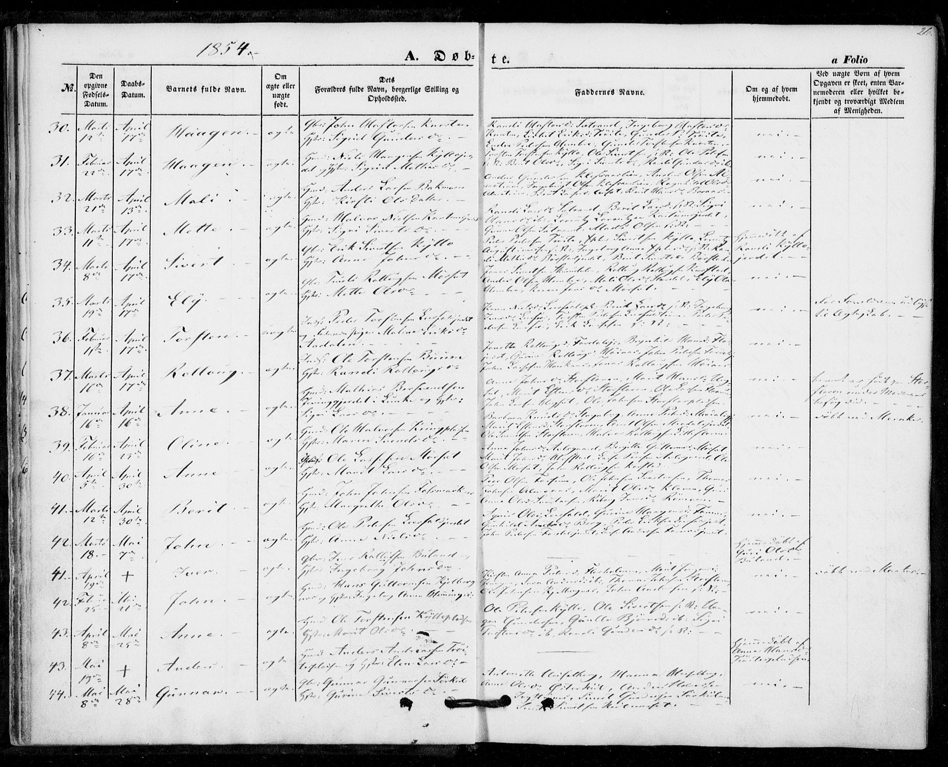 Ministerialprotokoller, klokkerbøker og fødselsregistre - Nord-Trøndelag, AV/SAT-A-1458/703/L0028: Parish register (official) no. 703A01, 1850-1862, p. 26