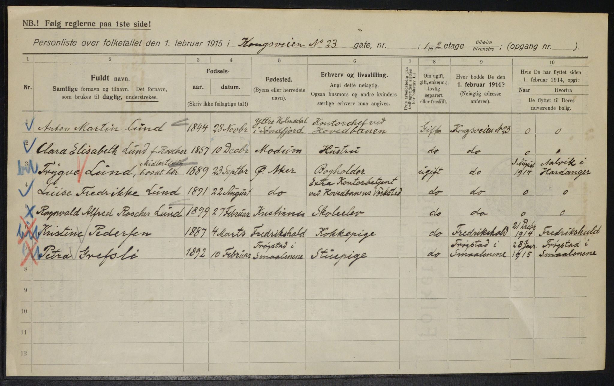 OBA, Municipal Census 1915 for Kristiania, 1915, p. 52512