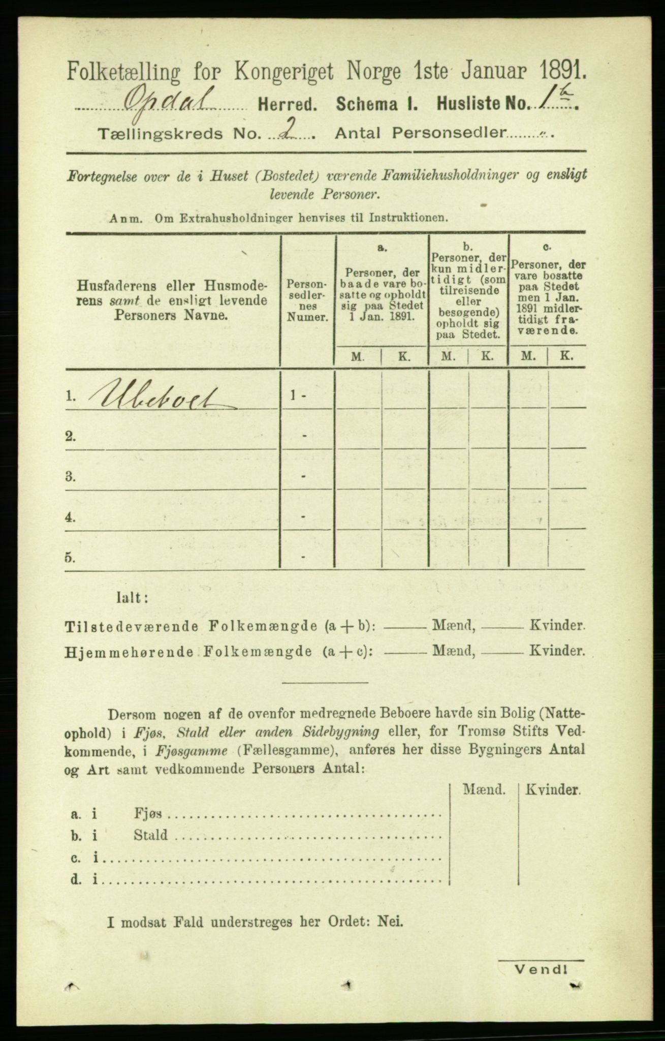 RA, 1891 census for 1634 Oppdal, 1891, p. 655