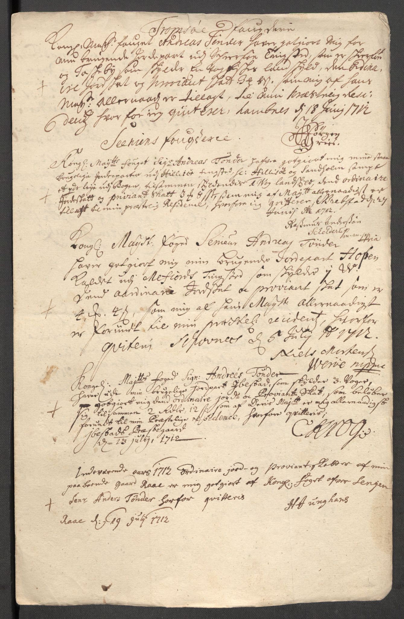 Rentekammeret inntil 1814, Reviderte regnskaper, Fogderegnskap, AV/RA-EA-4092/R68/L4758: Fogderegnskap Senja og Troms, 1711-1712, p. 423