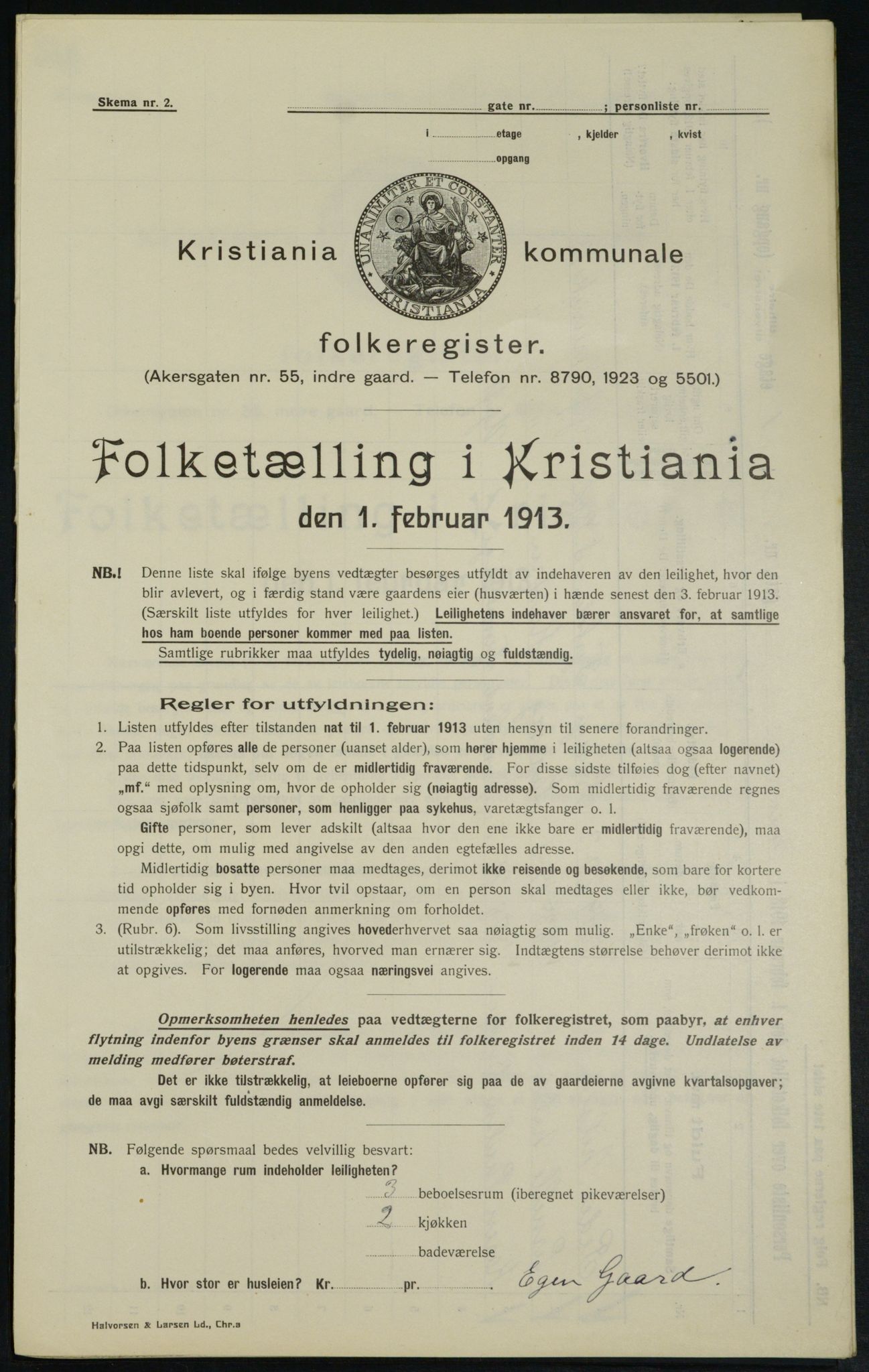 OBA, Municipal Census 1913 for Kristiania, 1913, p. 64846