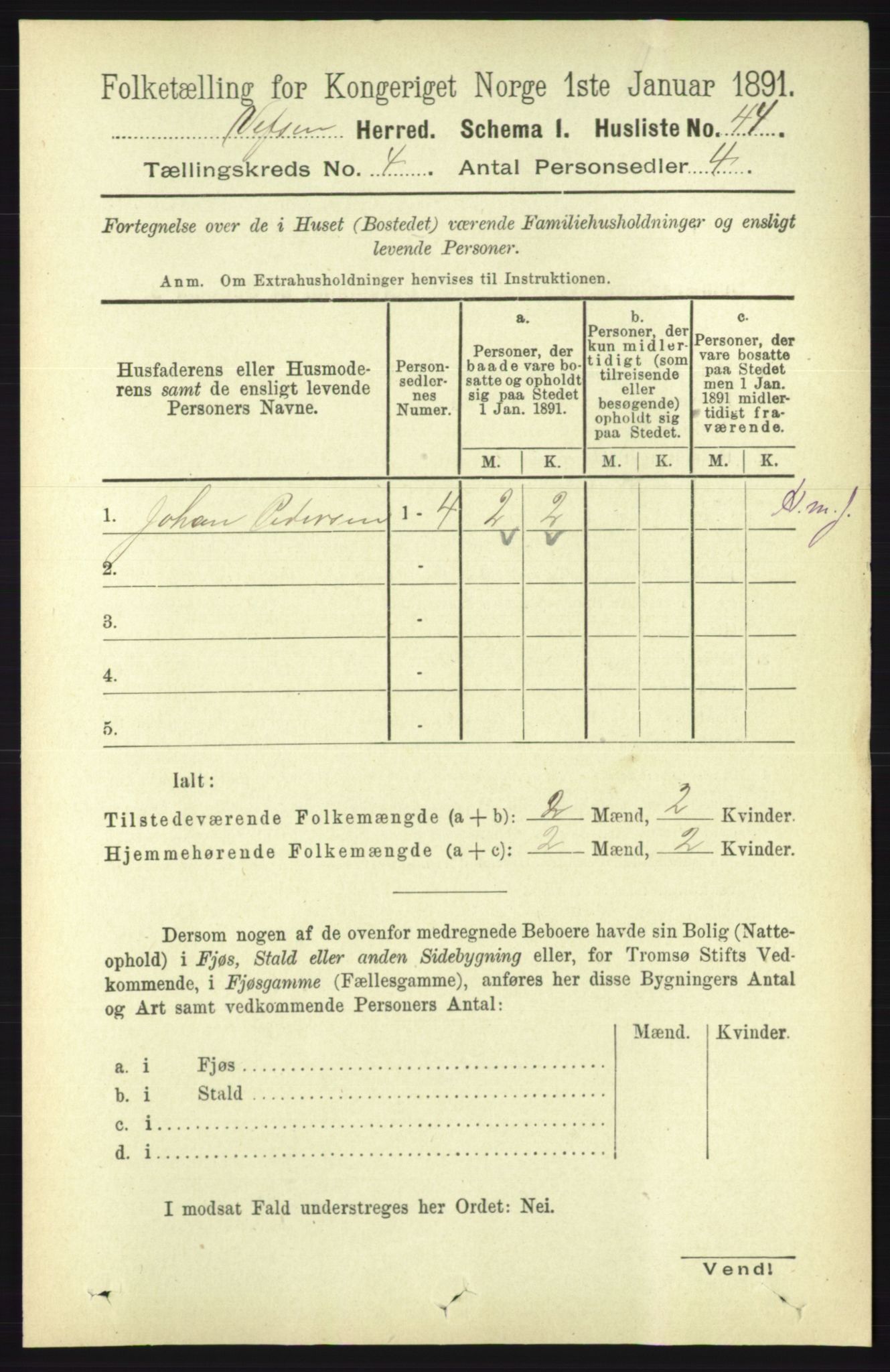 RA, 1891 census for 1824 Vefsn, 1891, p. 1606