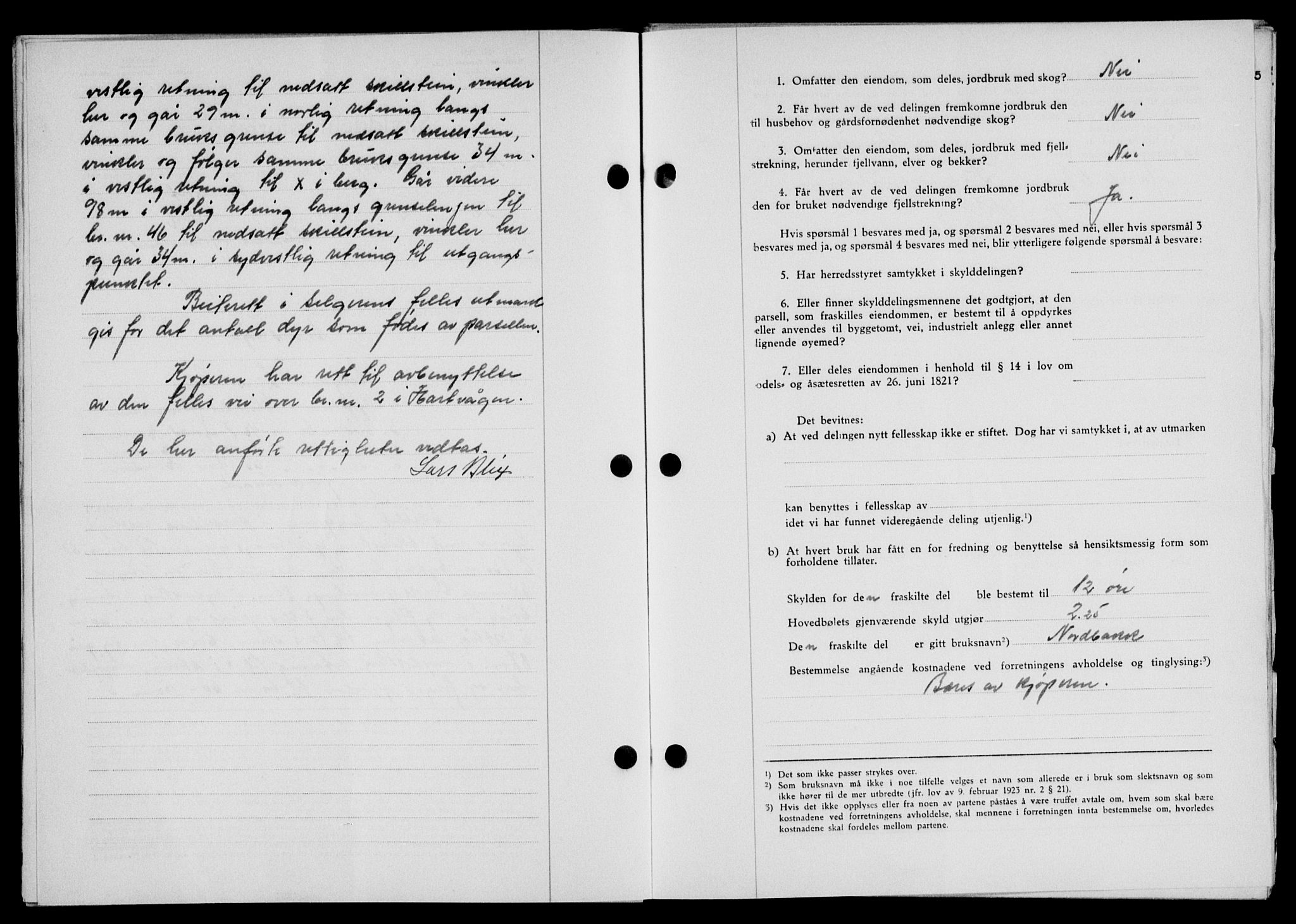 Lofoten sorenskriveri, SAT/A-0017/1/2/2C/L0013a: Mortgage book no. 13a, 1944-1946, Diary no: : 948/1945