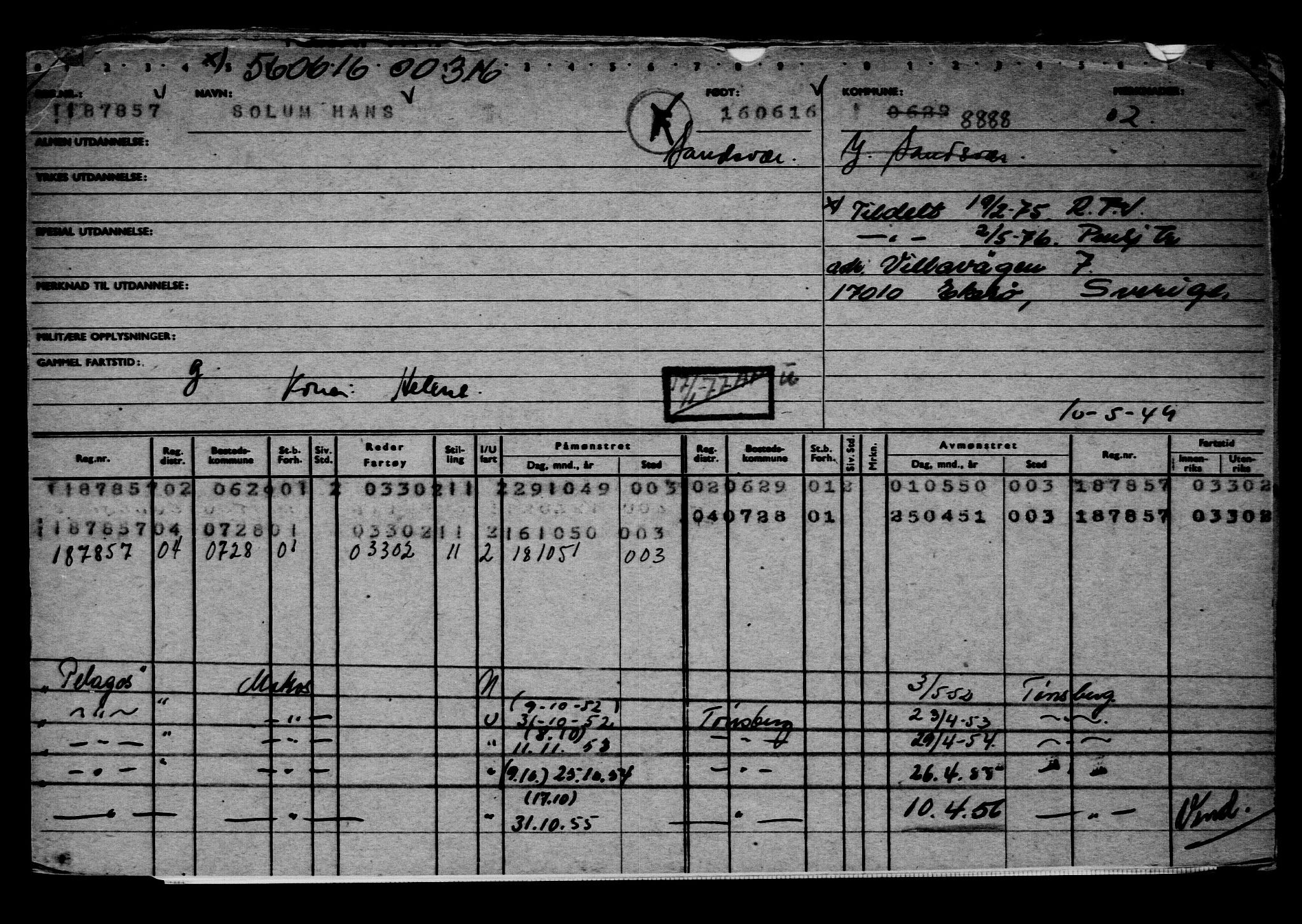 Direktoratet for sjømenn, AV/RA-S-3545/G/Gb/L0140: Hovedkort, 1916, p. 135