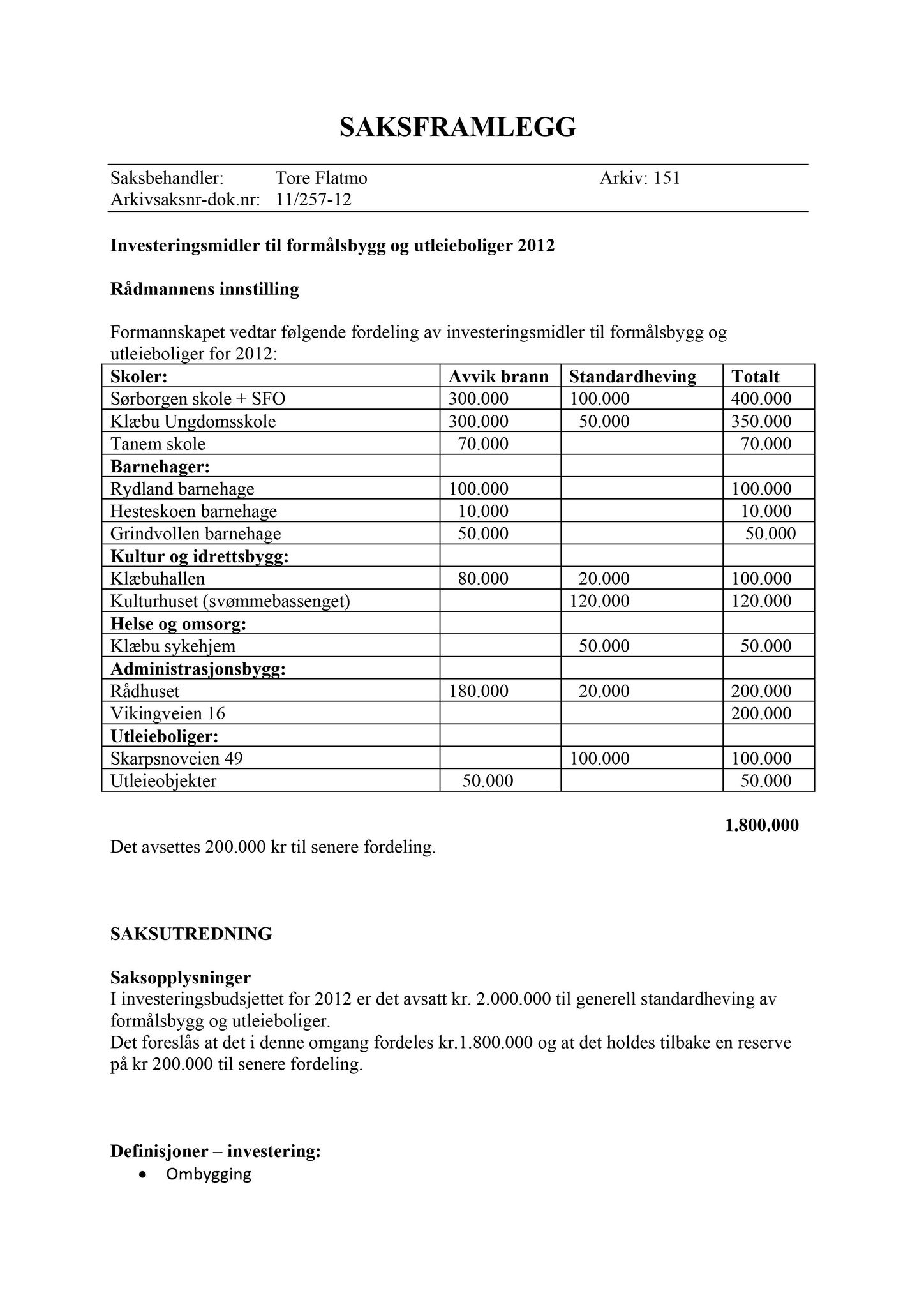 Klæbu Kommune, TRKO/KK/02-FS/L005: Formannsskapet - Møtedokumenter, 2012, p. 216