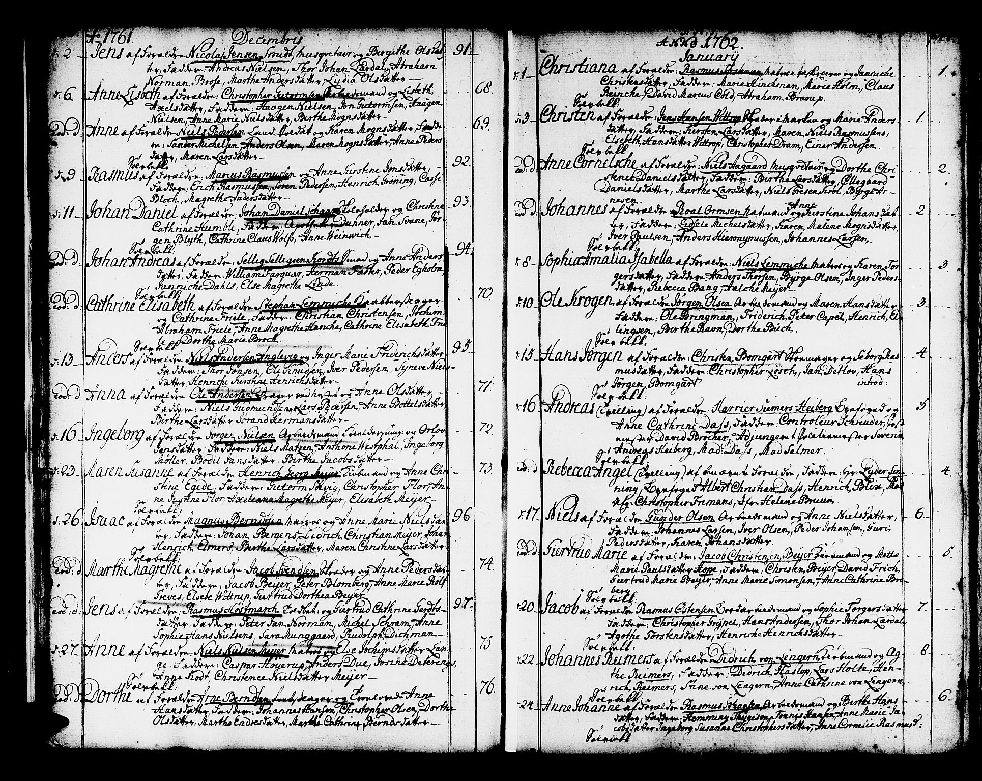 Domkirken sokneprestembete, SAB/A-74801/H/Haa/L0003: Parish register (official) no. A 3, 1758-1789, p. 46-47