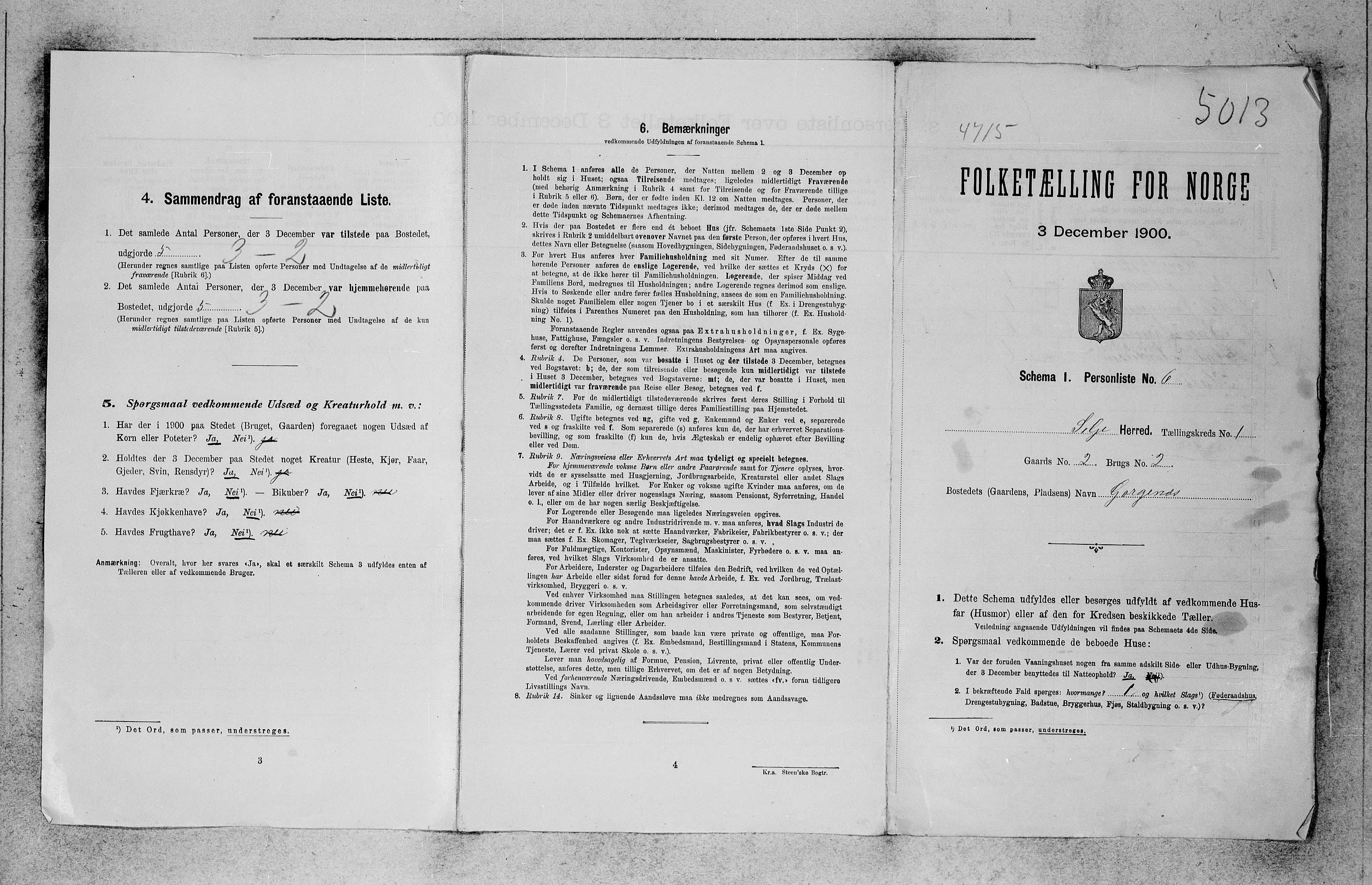 SAB, 1900 census for Selje, 1900, p. 38