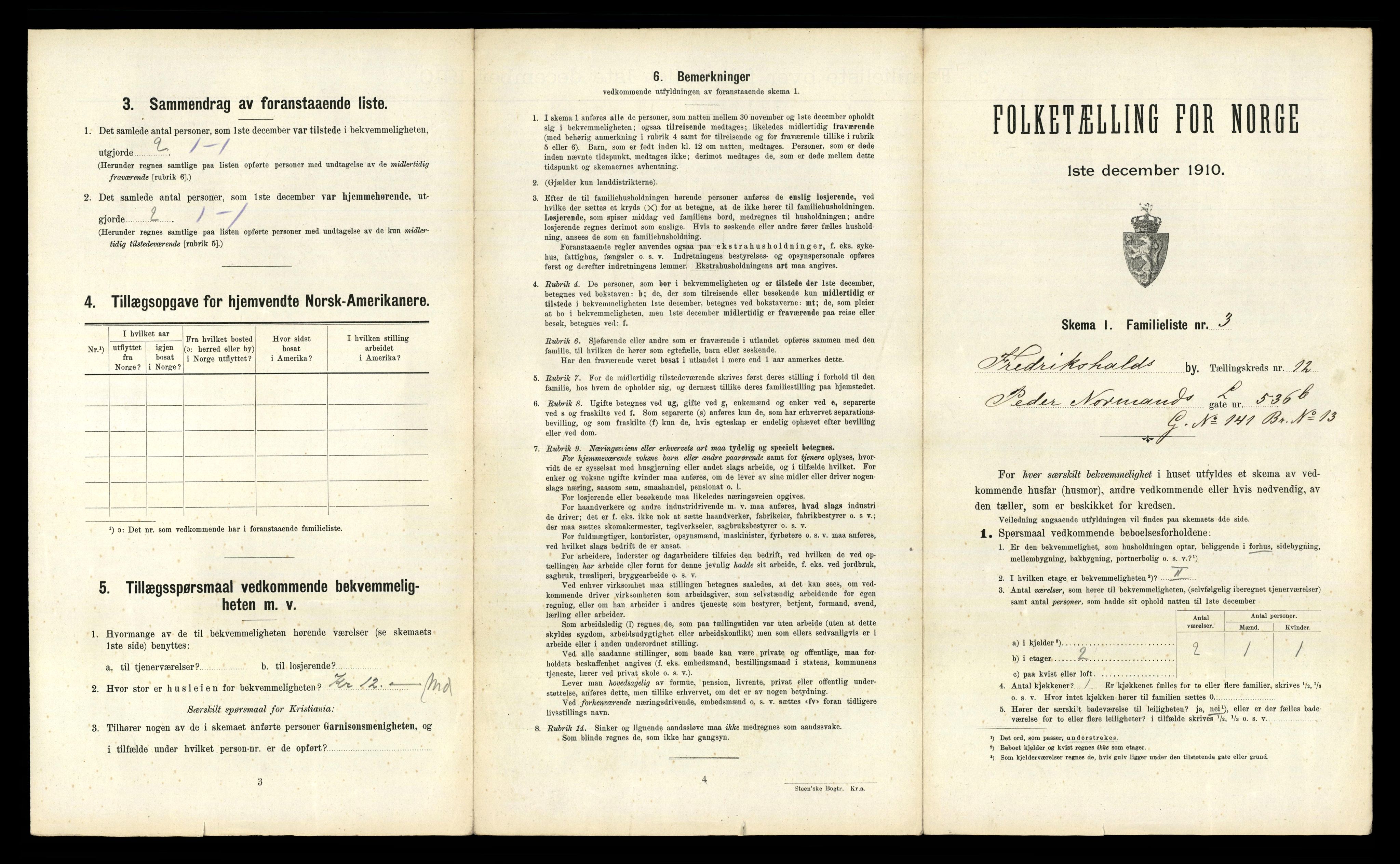 RA, 1910 census for Fredrikshald, 1910, p. 4288