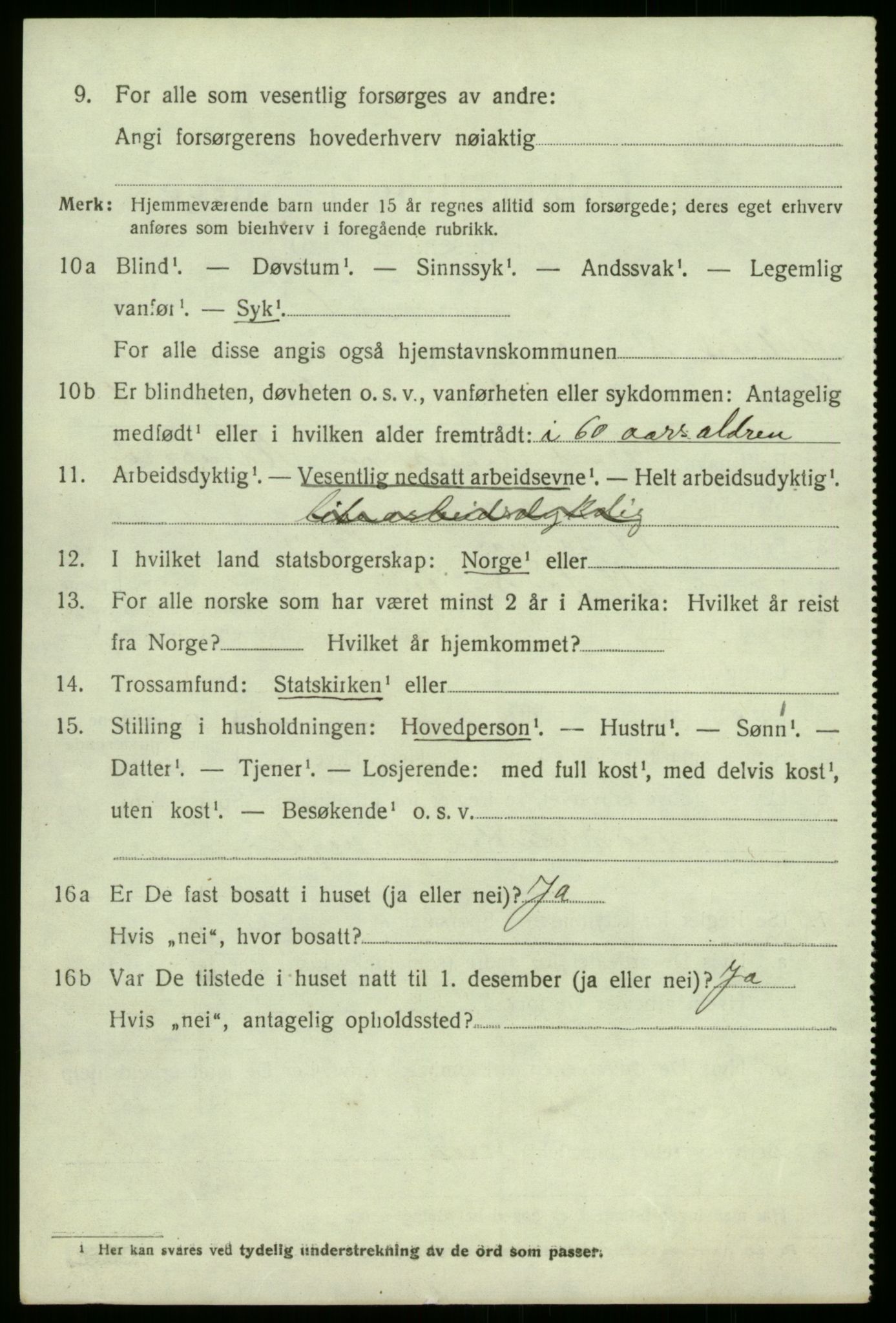 SAB, 1920 census for Hyllestad, 1920, p. 1379