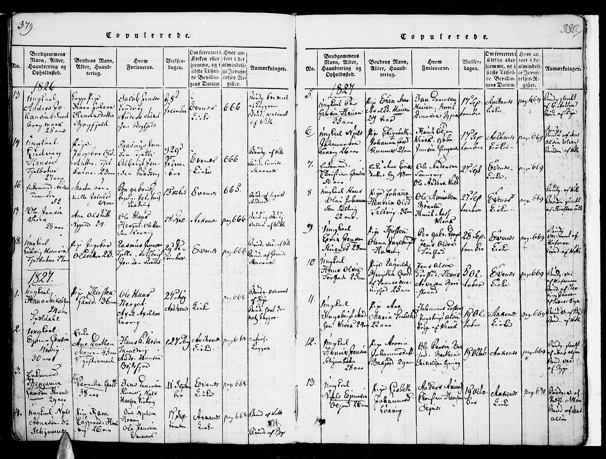 Ministerialprotokoller, klokkerbøker og fødselsregistre - Nordland, AV/SAT-A-1459/863/L0894: Parish register (official) no. 863A06, 1821-1851, p. 379-380