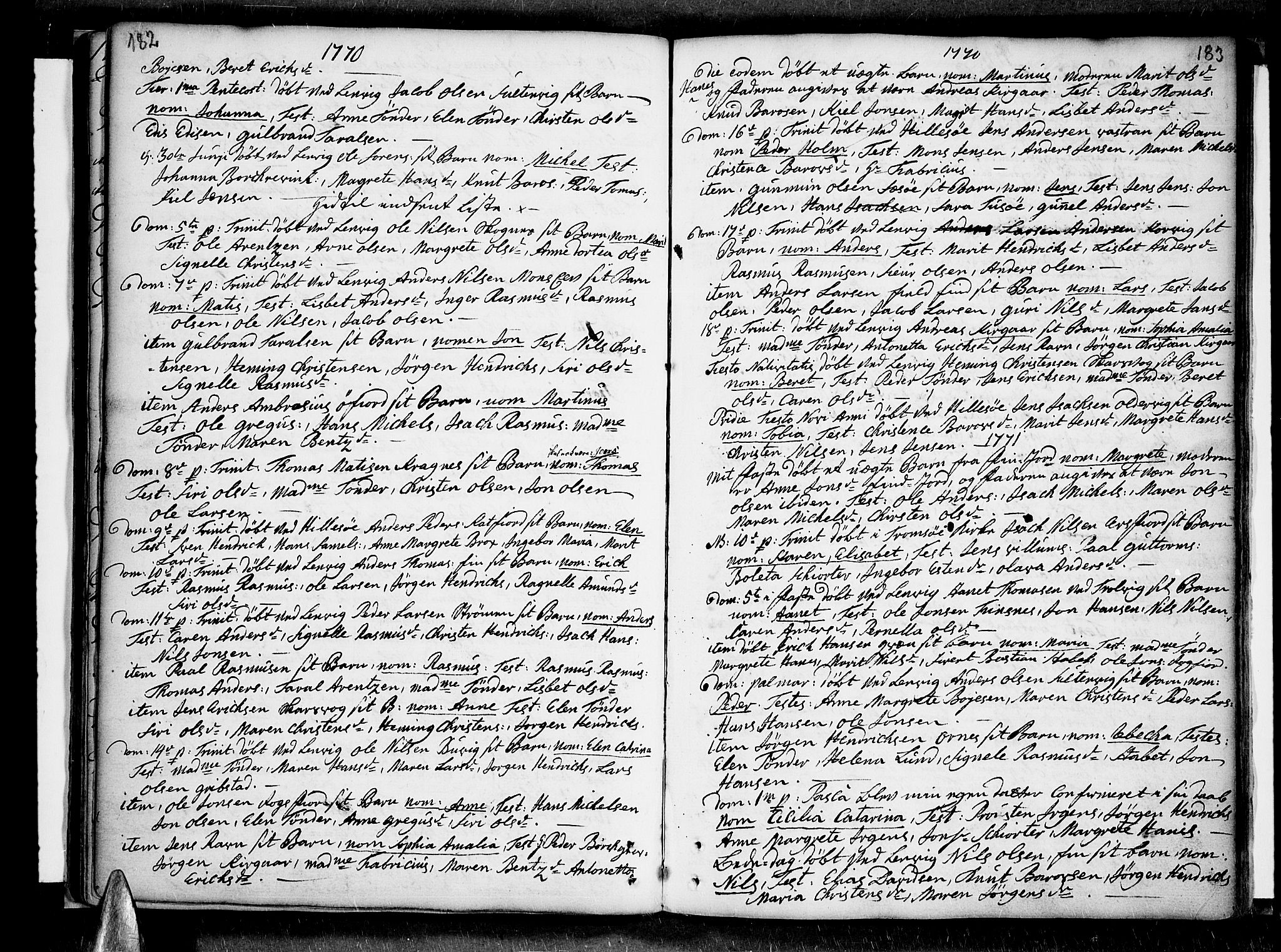 Lenvik sokneprestembete, AV/SATØ-S-1310/H/Ha/Haa/L0001kirke: Parish register (official) no. 1, 1753-1783, p. 182-183