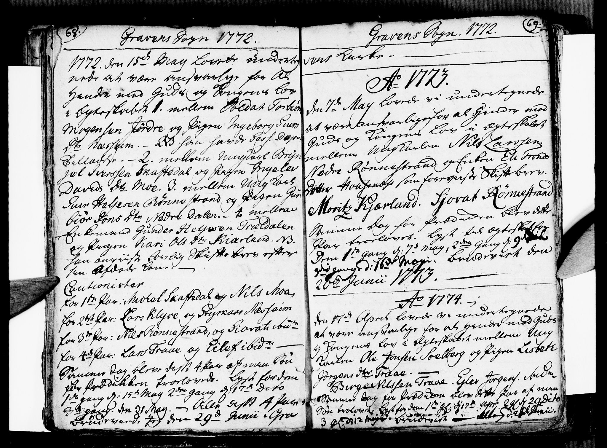 Ulvik sokneprestembete, SAB/A-78801/H/Haa: Parish register (official) no. A 9, 1743-1792, p. 68-69