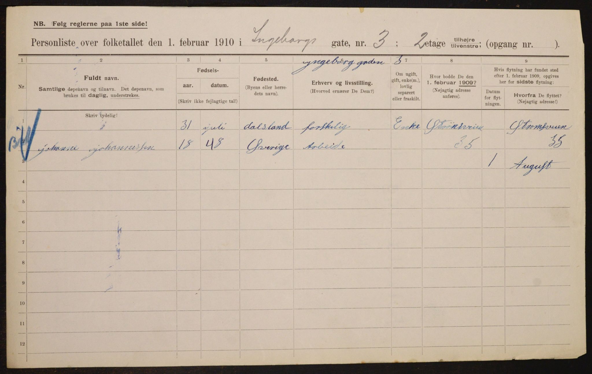 OBA, Municipal Census 1910 for Kristiania, 1910, p. 42781