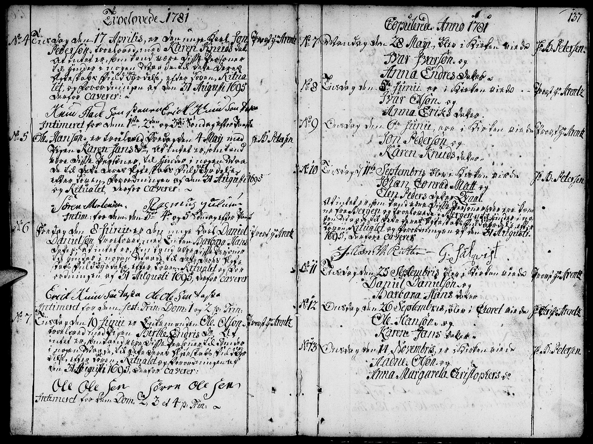 Domkirken sokneprestkontor, SAST/A-101812/001/30/30BA/L0004: Parish register (official) no. A 4, 1744-1782, p. 137
