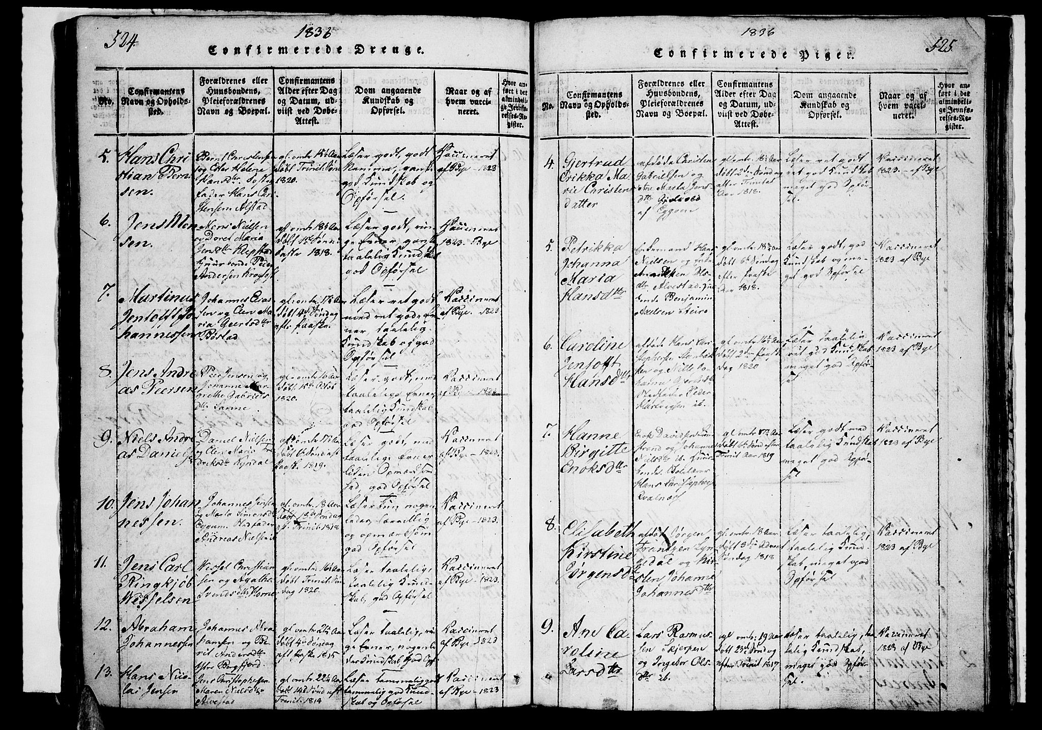 Ministerialprotokoller, klokkerbøker og fødselsregistre - Nordland, SAT/A-1459/880/L1130: Parish register (official) no. 880A04, 1821-1843, p. 524-525