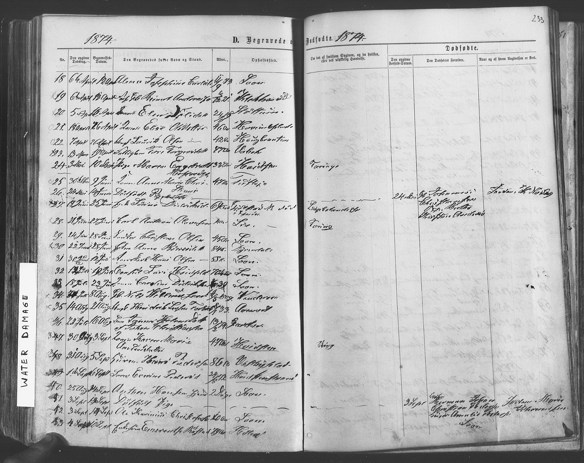 Vestby prestekontor Kirkebøker, SAO/A-10893/F/Fa/L0008: Parish register (official) no. I 8, 1863-1877, p. 233