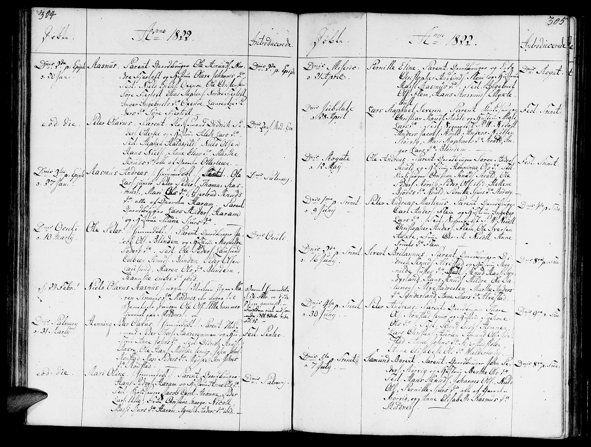 Ministerialprotokoller, klokkerbøker og fødselsregistre - Møre og Romsdal, AV/SAT-A-1454/536/L0494: Parish register (official) no. 536A03, 1803-1836, p. 304-305