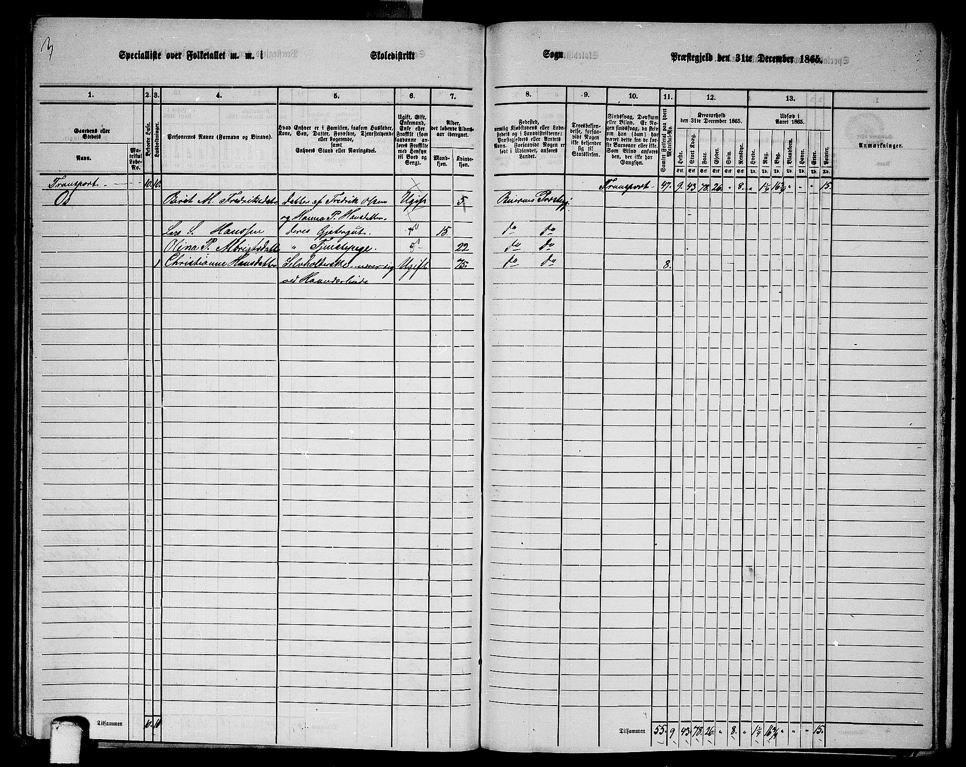 RA, 1865 census for Beiarn, 1865, p. 39