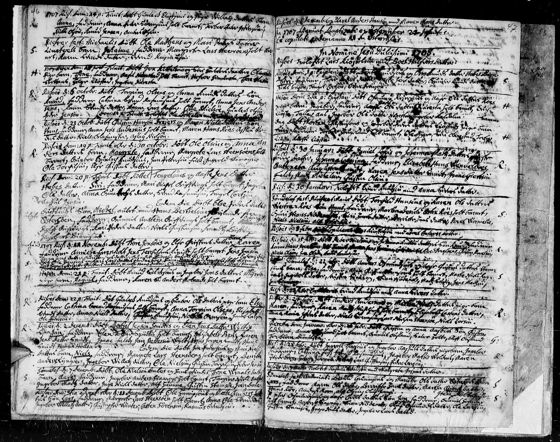 Gjerstad sokneprestkontor, AV/SAK-1111-0014/F/Fa/Faa/L0001: Parish register (official) no. A 1, 1695-1717, p. 46-47