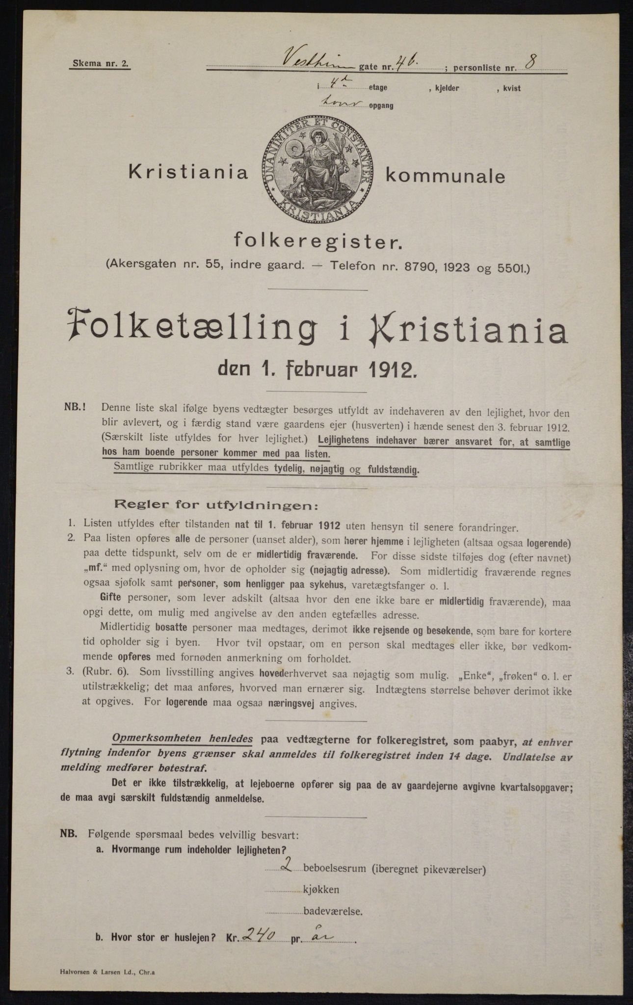 OBA, Municipal Census 1912 for Kristiania, 1912, p. 122423