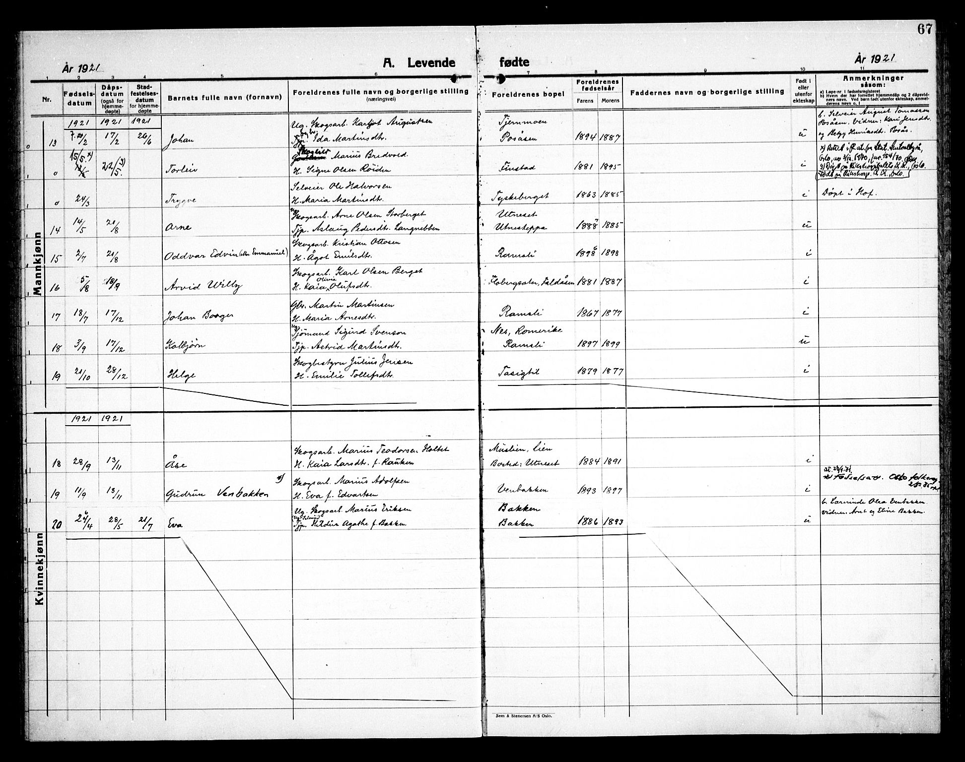 Åsnes prestekontor, AV/SAH-PREST-042/H/Ha/Haa/L0000E: Parish register (official) no. 0C, 1890-1929, p. 67