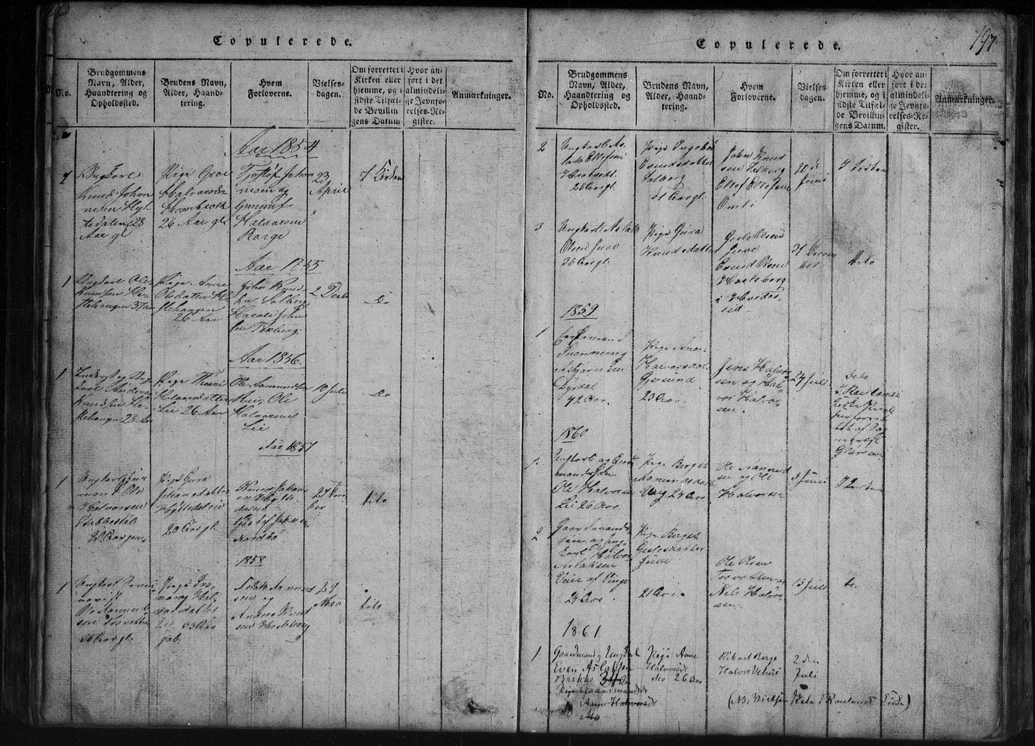Rauland kirkebøker, SAKO/A-292/G/Gb/L0001: Parish register (copy) no. II 1, 1815-1886, p. 197