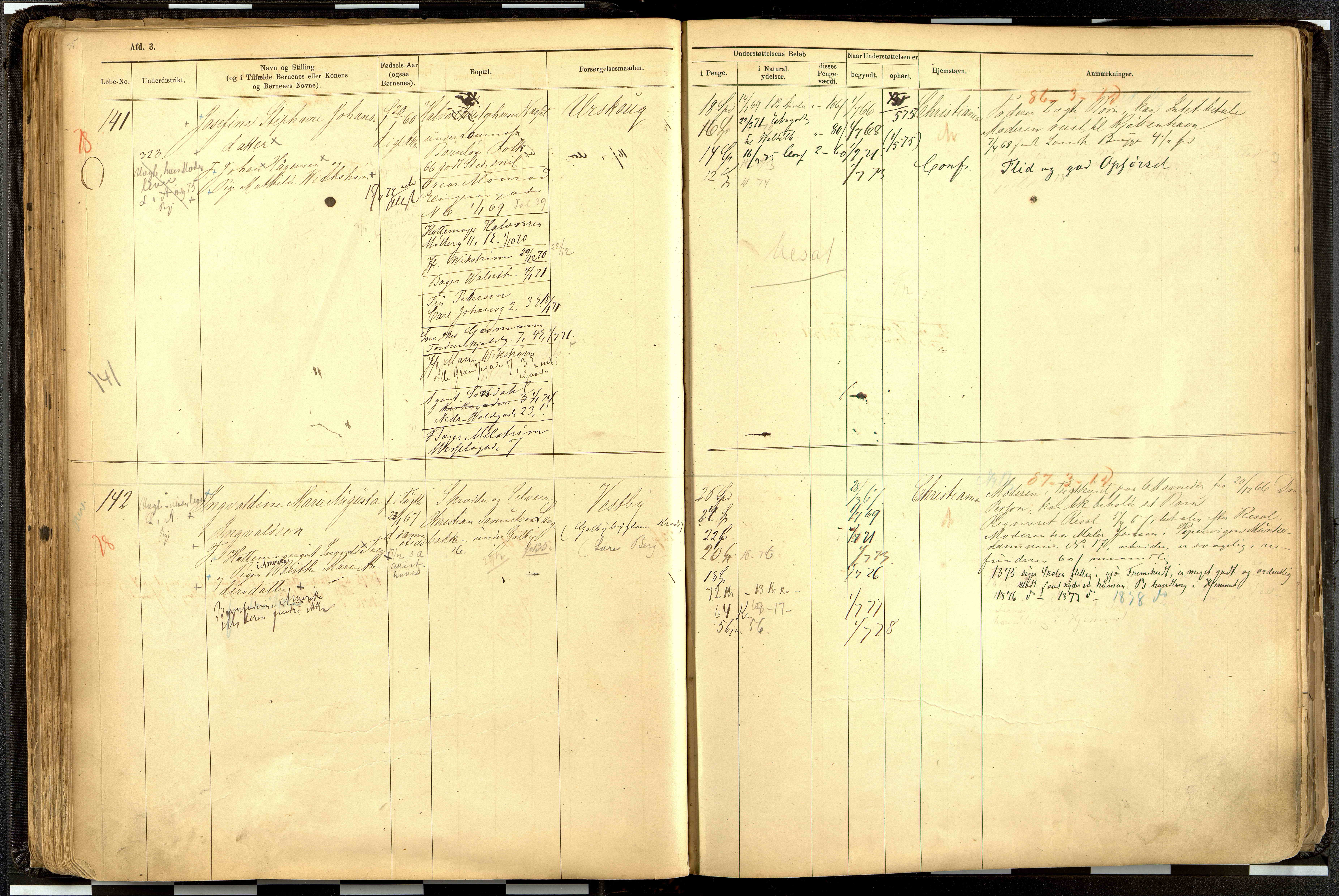 Fattigvesenet, OBA/A-20045/H/Hd/L0001: Manntallsprotokoll. Mnr. 1-644, 1865-1879, p. 73