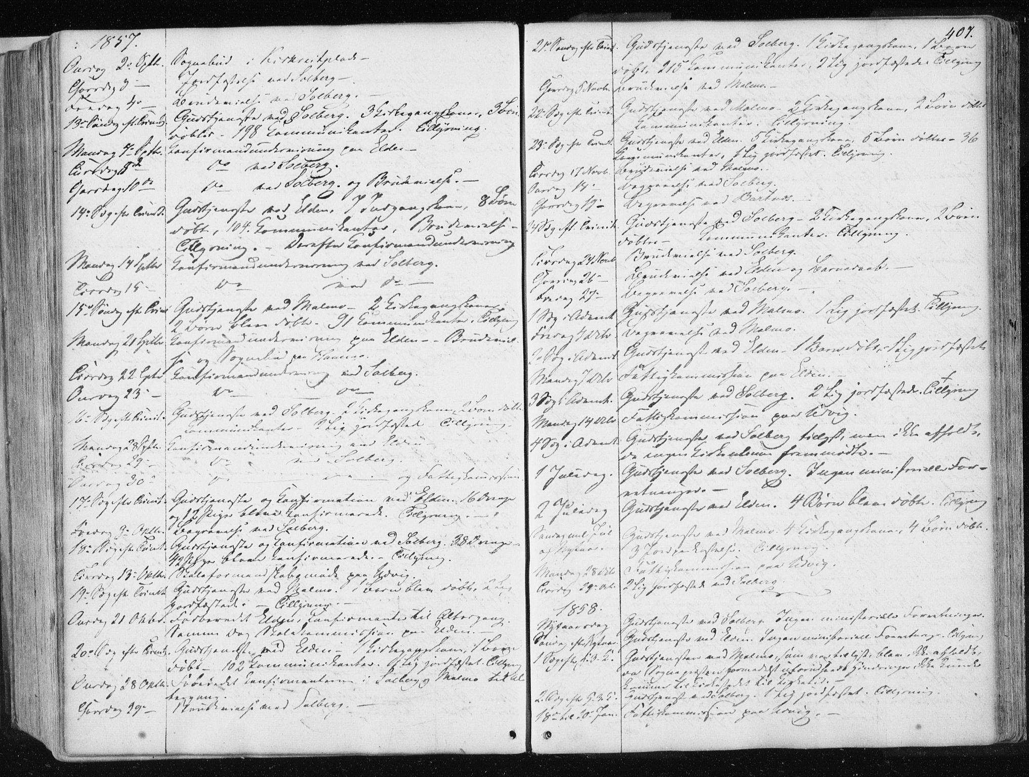 Ministerialprotokoller, klokkerbøker og fødselsregistre - Nord-Trøndelag, SAT/A-1458/741/L0393: Parish register (official) no. 741A07, 1849-1863, p. 407