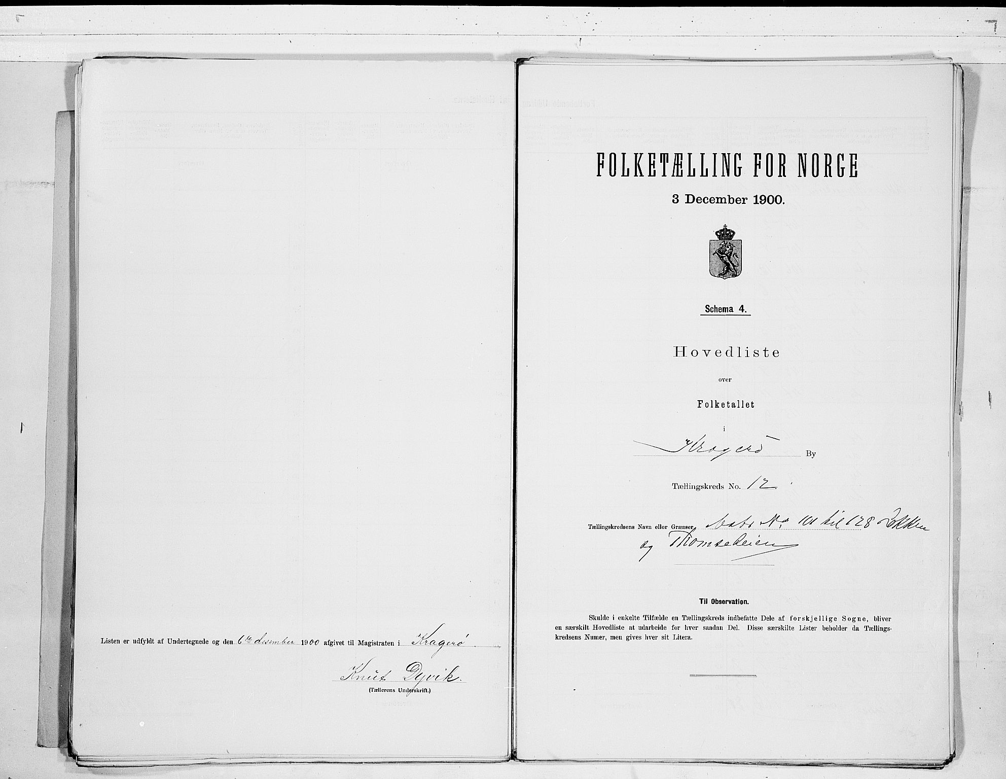 SAKO, 1900 census for Kragerø, 1900, p. 26