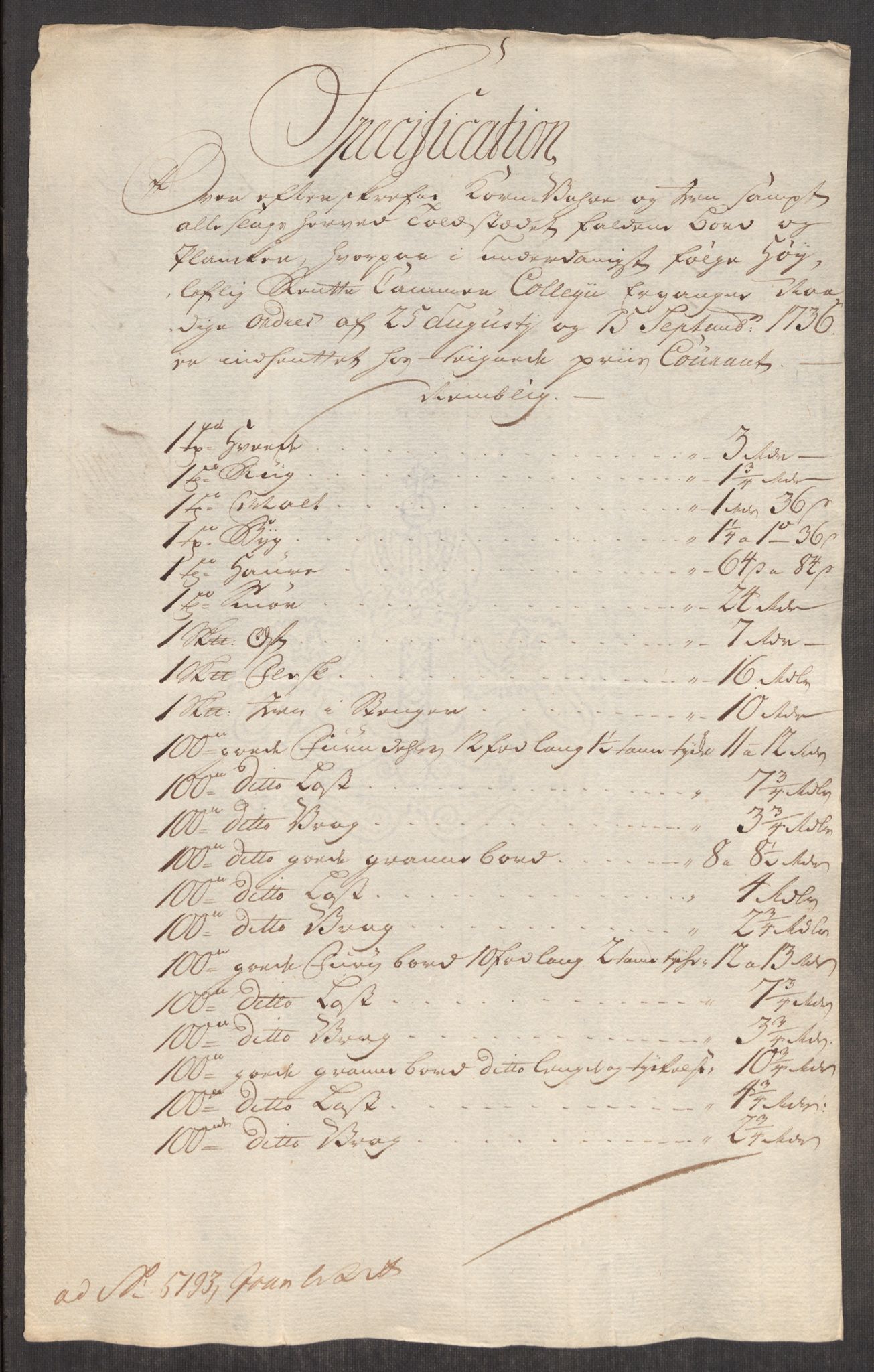 Rentekammeret inntil 1814, Realistisk ordnet avdeling, AV/RA-EA-4070/Oe/L0003: [Ø1]: Priskuranter, 1745-1748, p. 62