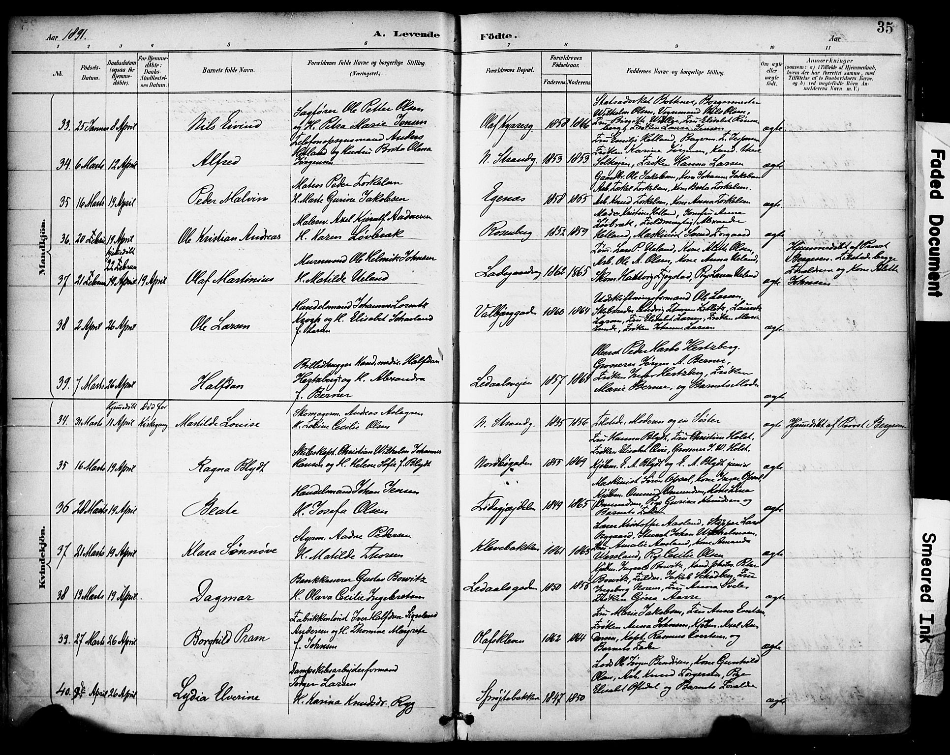 Domkirken sokneprestkontor, AV/SAST-A-101812/001/30/30BA/L0030: Parish register (official) no. A 29, 1889-1902, p. 35