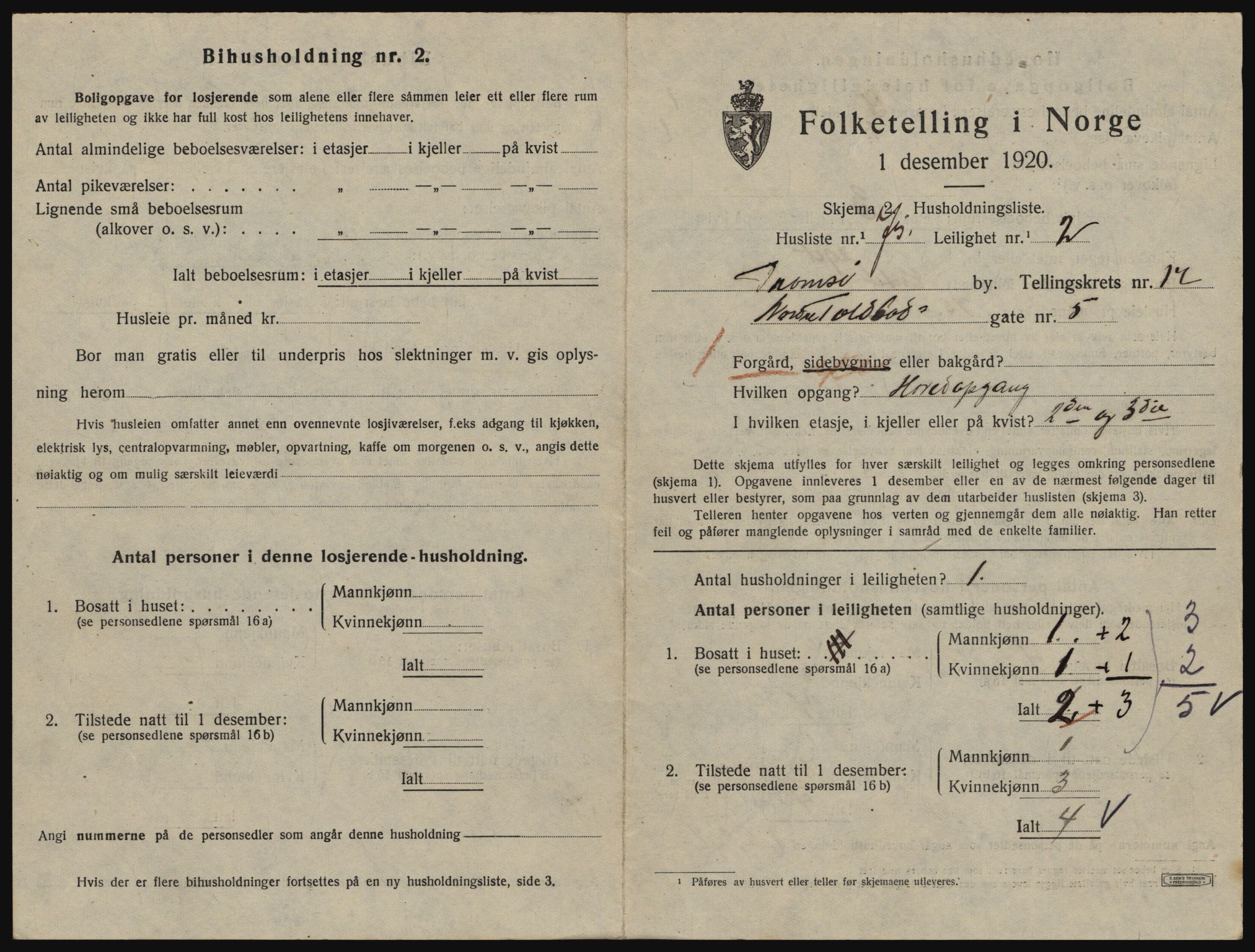 SATØ, 1920 census for Tromsø, 1920, p. 6157